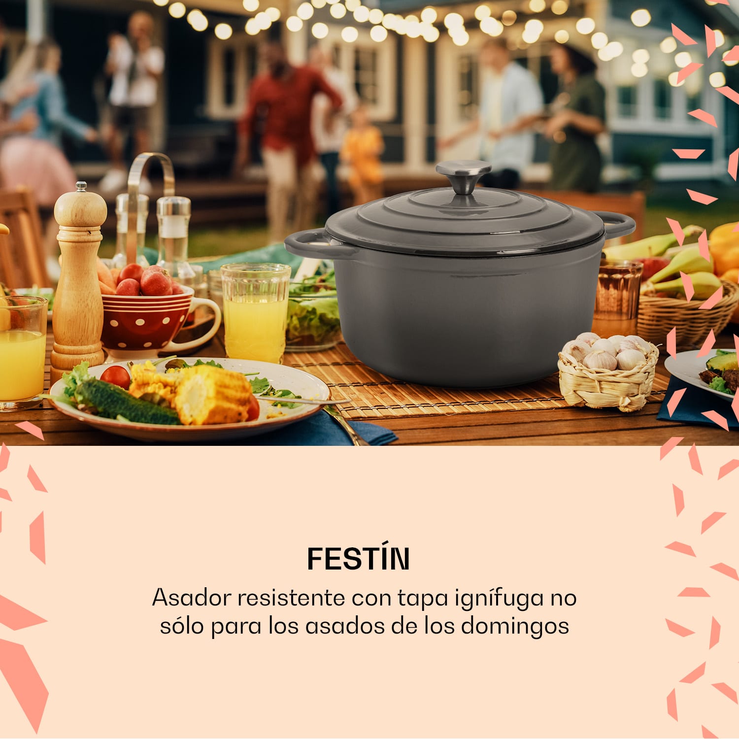 Olla Podolica  litros, cacerola de hierro fundido esmaltado ovalada dos asas 