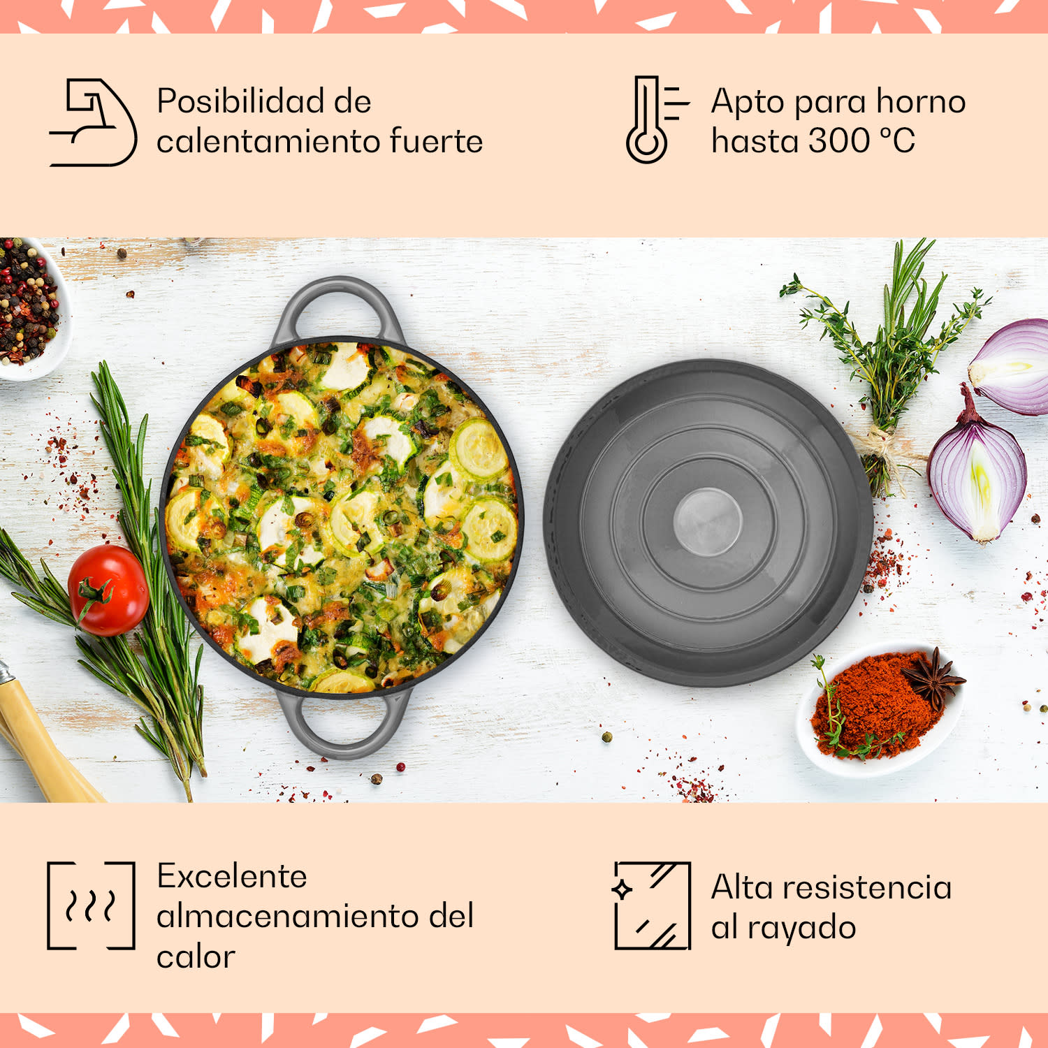 Olla Podolica  litros, cacerola de hierro fundido esmaltado ovalada dos asas 