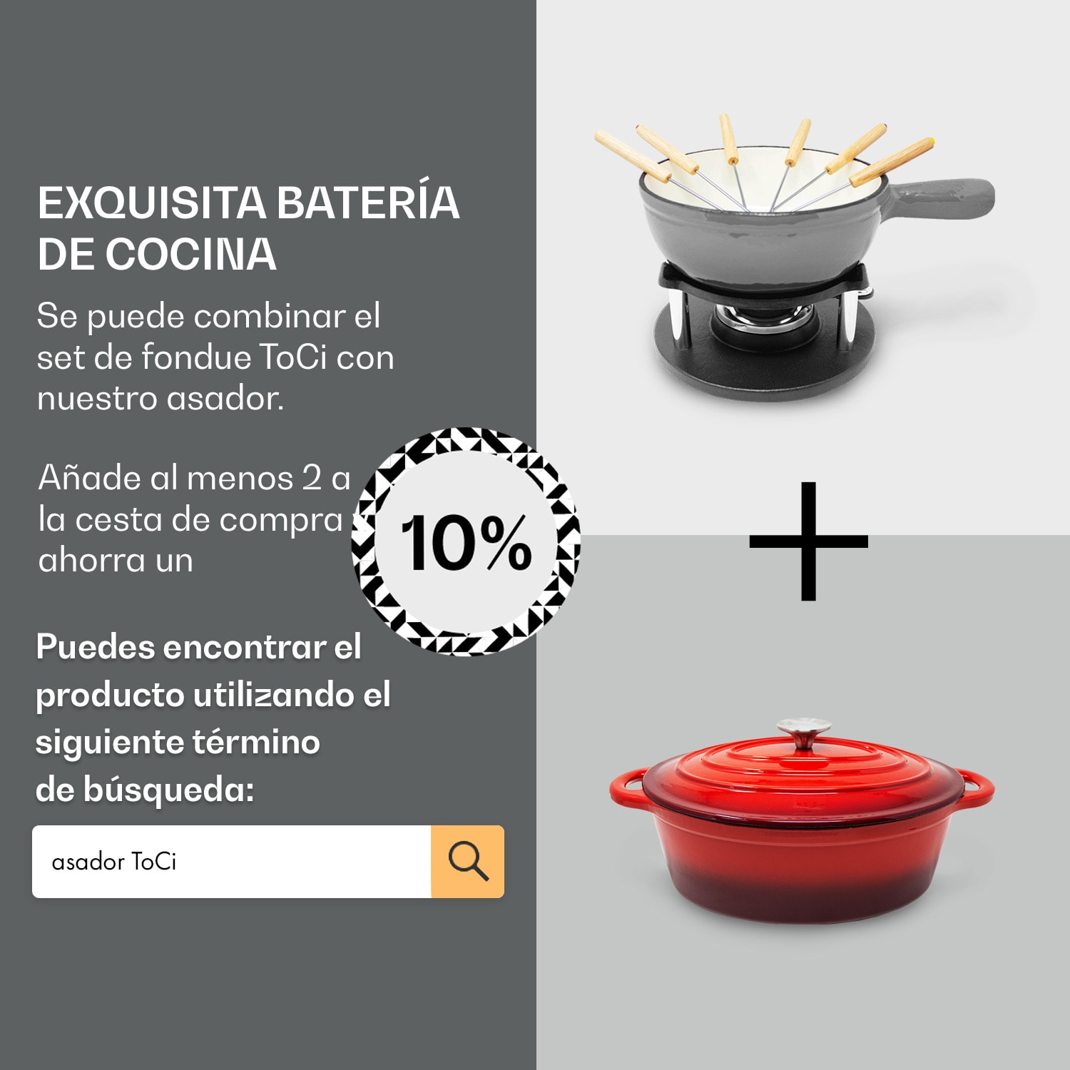 Holsten Set de fondue olla calentador hornillo 6 tenedores 1.5 L hierro fundido 