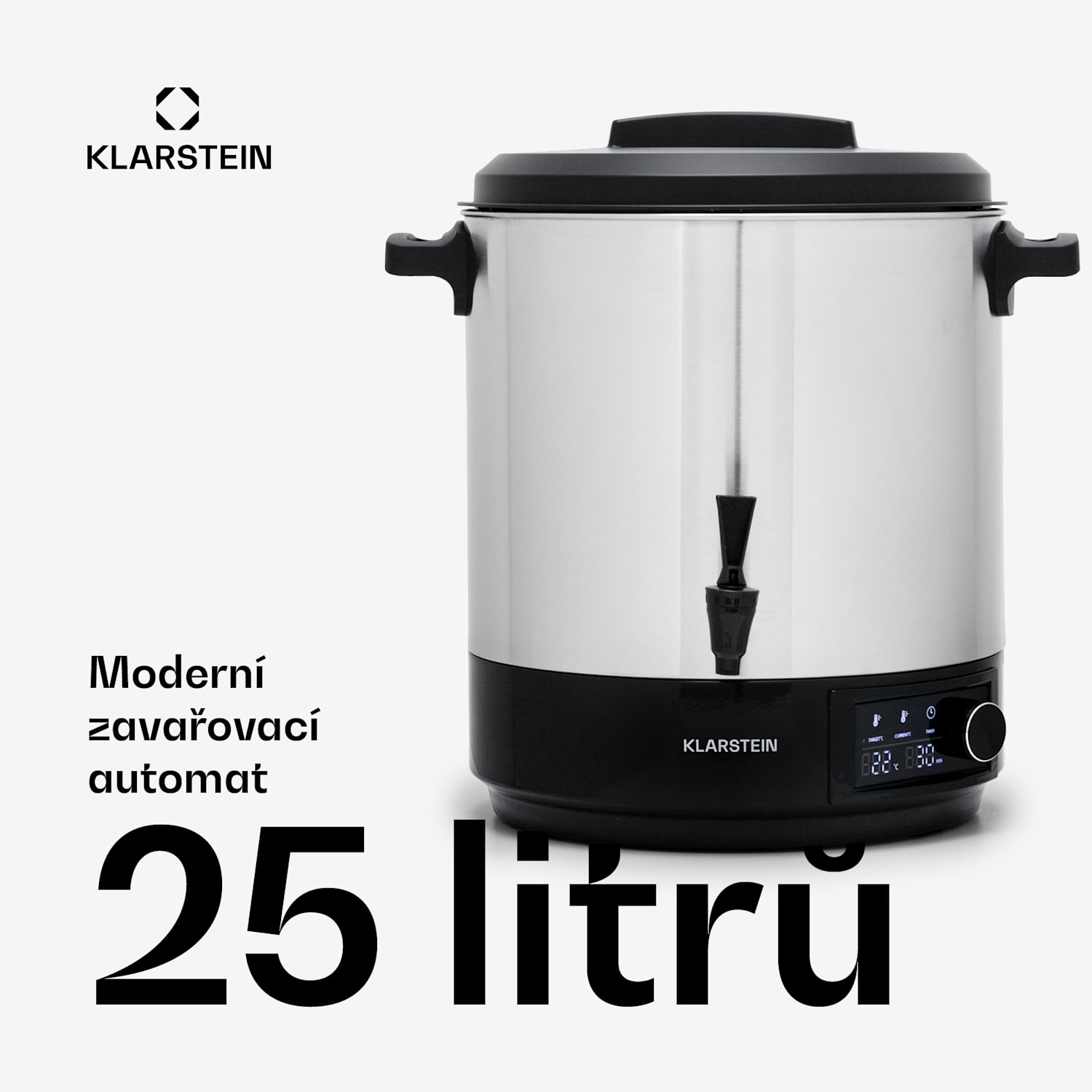 Abbey 25, zavařovací hrnec, zásobník na nápoje, 25 l, 100 °C, 180 min, nerezová ocel 25 L