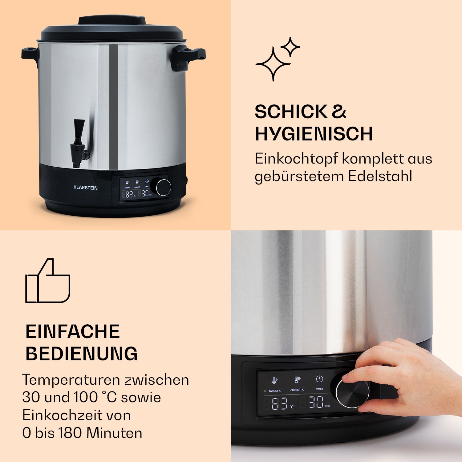 Abbey 25 Einkochautomat Getränkespender 25L 100°C 180min Edelstahl 25 L