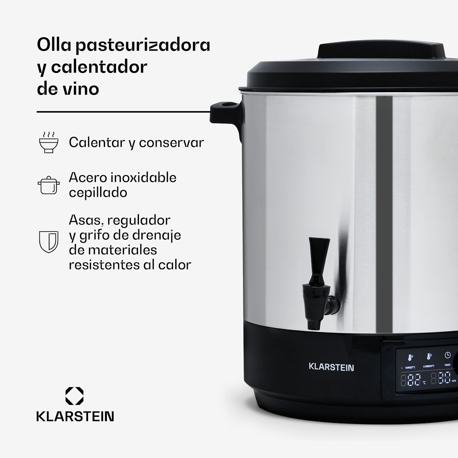 Abbey 25 máquina de envasar y dispensar bebidas 25L 100°C 180min acero inoxidable 25 L