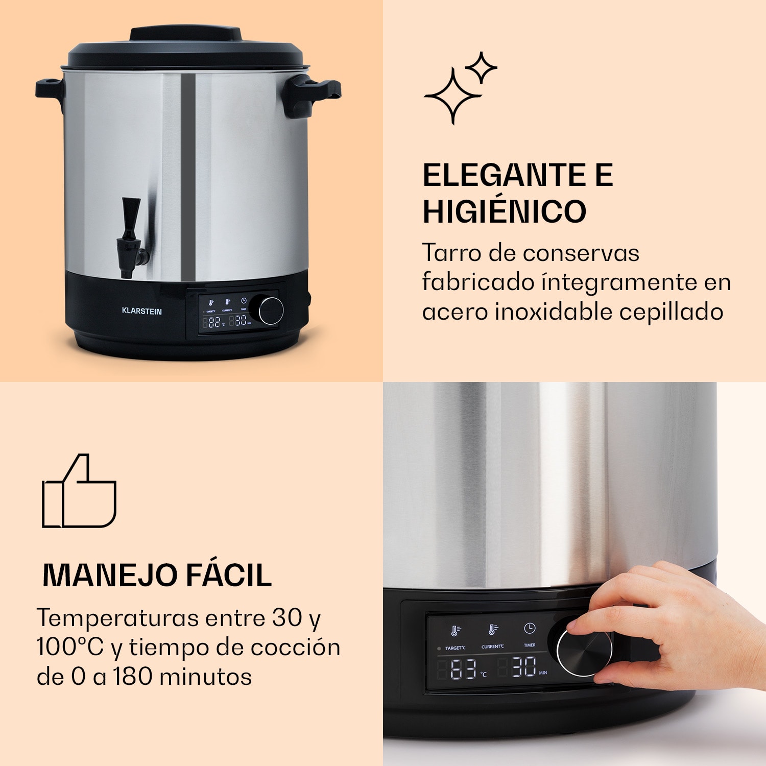 Abbey 25 máquina de envasar y dispensar bebidas 25L 100°C 180min acero inoxidable 25 L