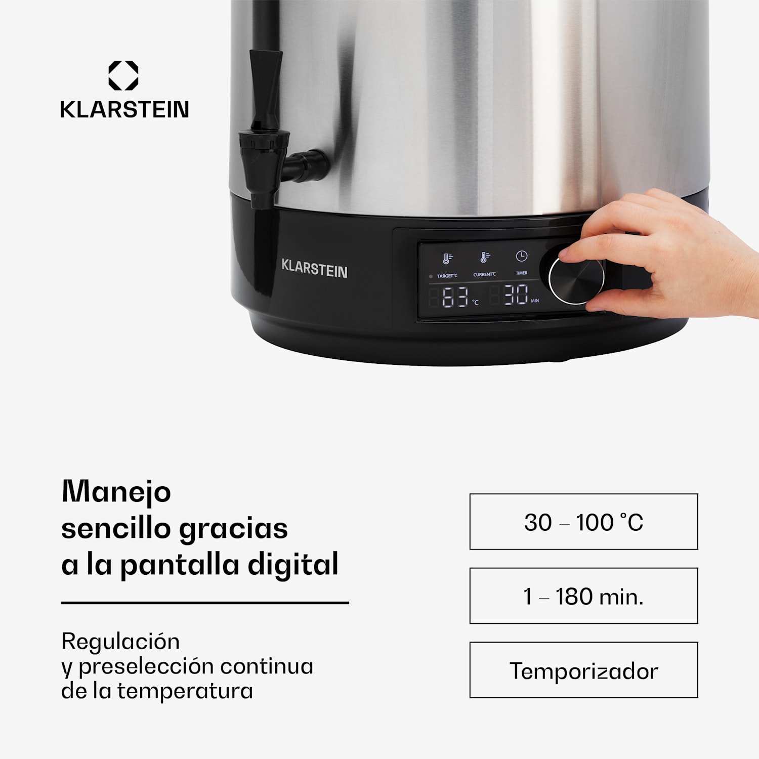 Abbey 25 máquina de envasar y dispensar bebidas 25L 100°C 180min acero inoxidable 25 L