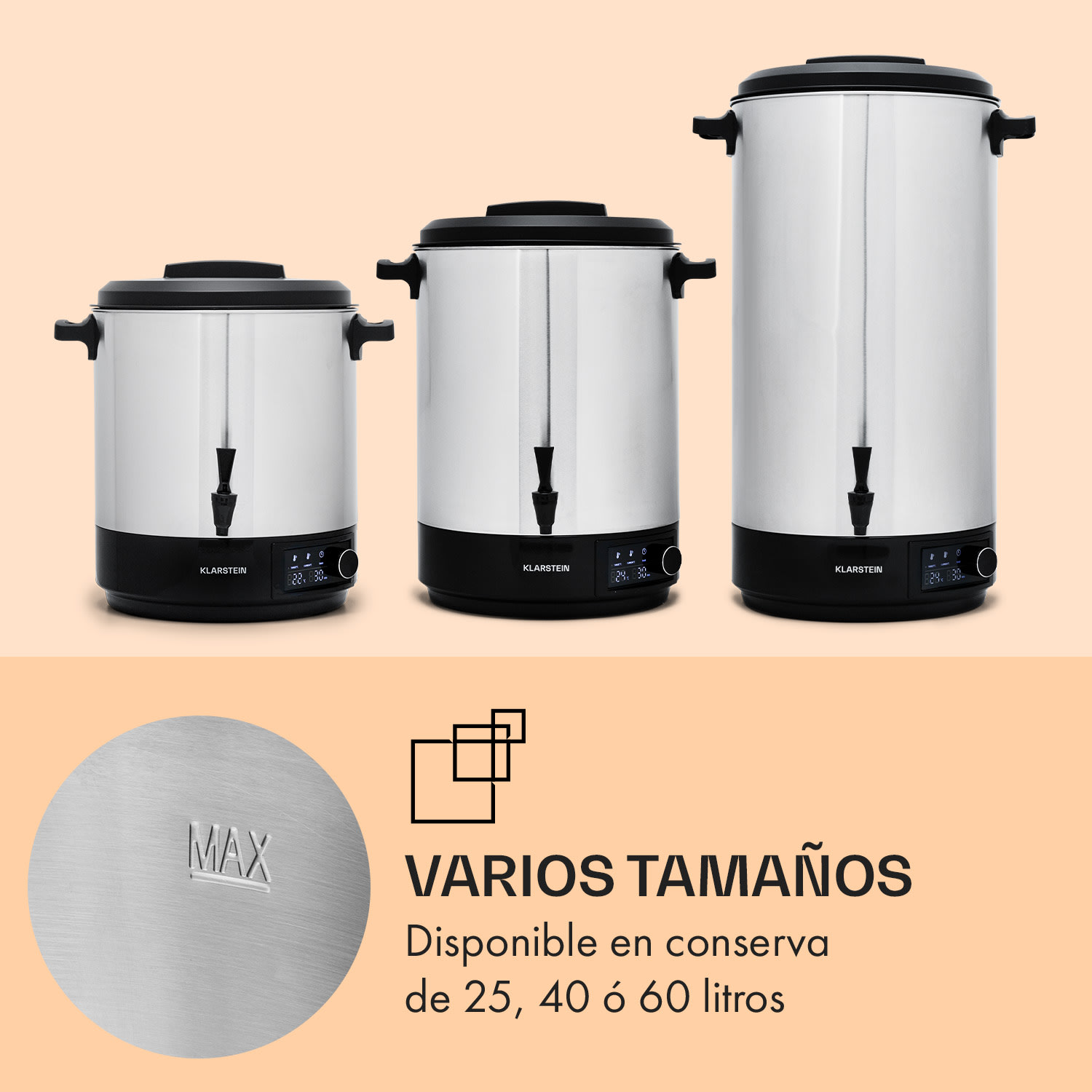 Abbey 25 máquina de envasar y dispensar bebidas 25L 100°C 180min acero inoxidable 25 L