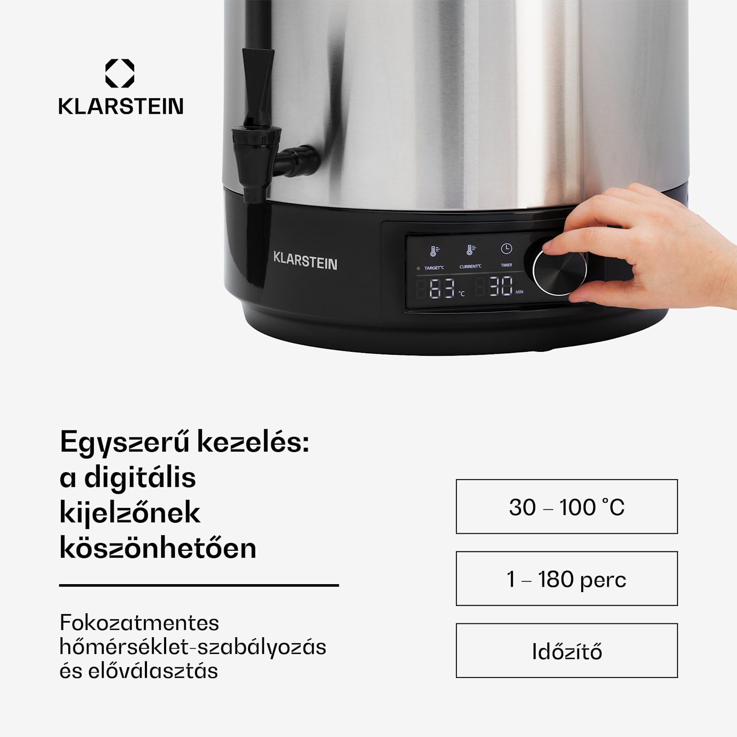 Abbey 25, befőzőautomata, italadagoló, 25 l, 100 °C, 180 perc, rozsdamentes acél 25 L