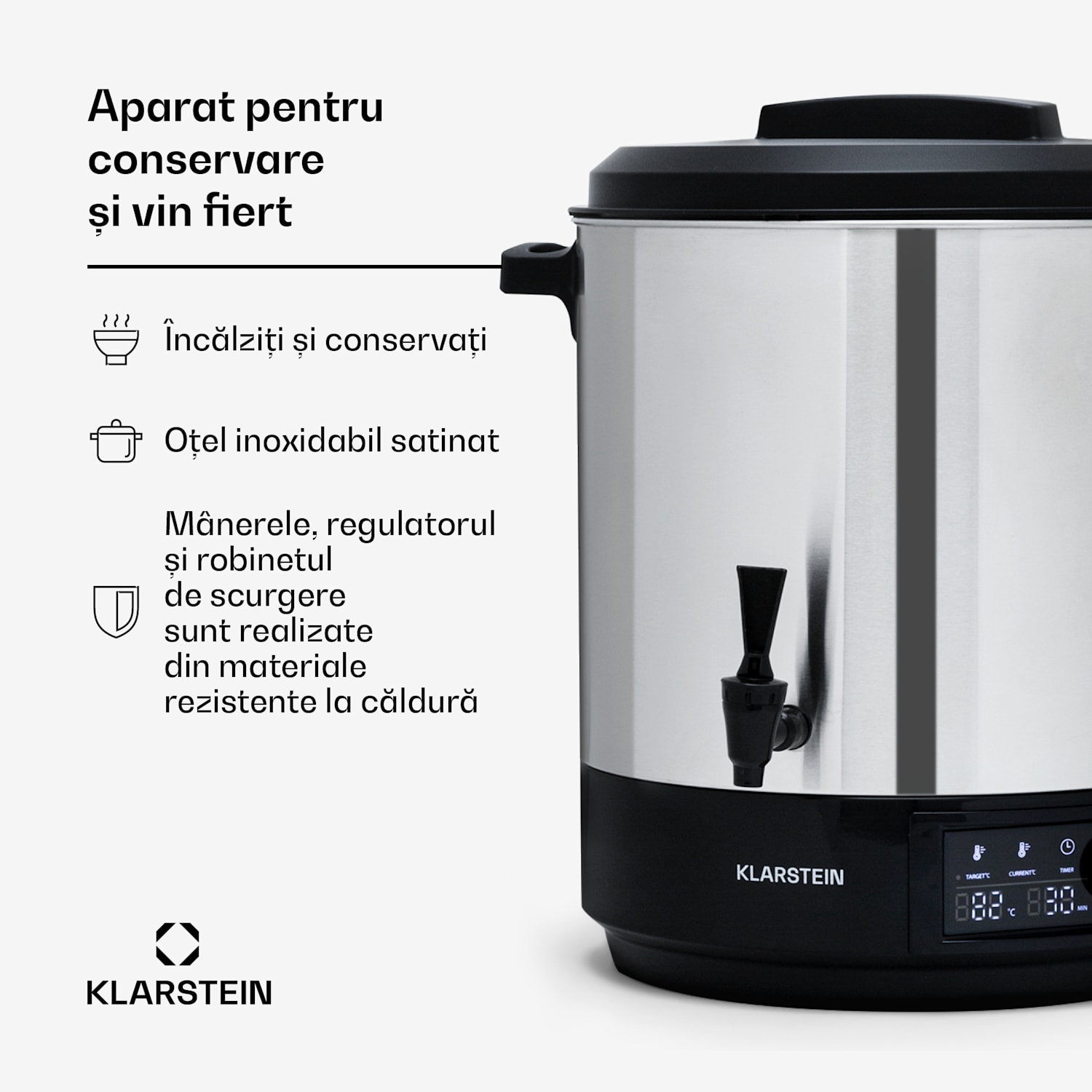 Abbey 25, aparat pentru conservare, distribuitor de băuturi, 25 l, 100 °C, 180 min, oțel inoxidabil 25 L