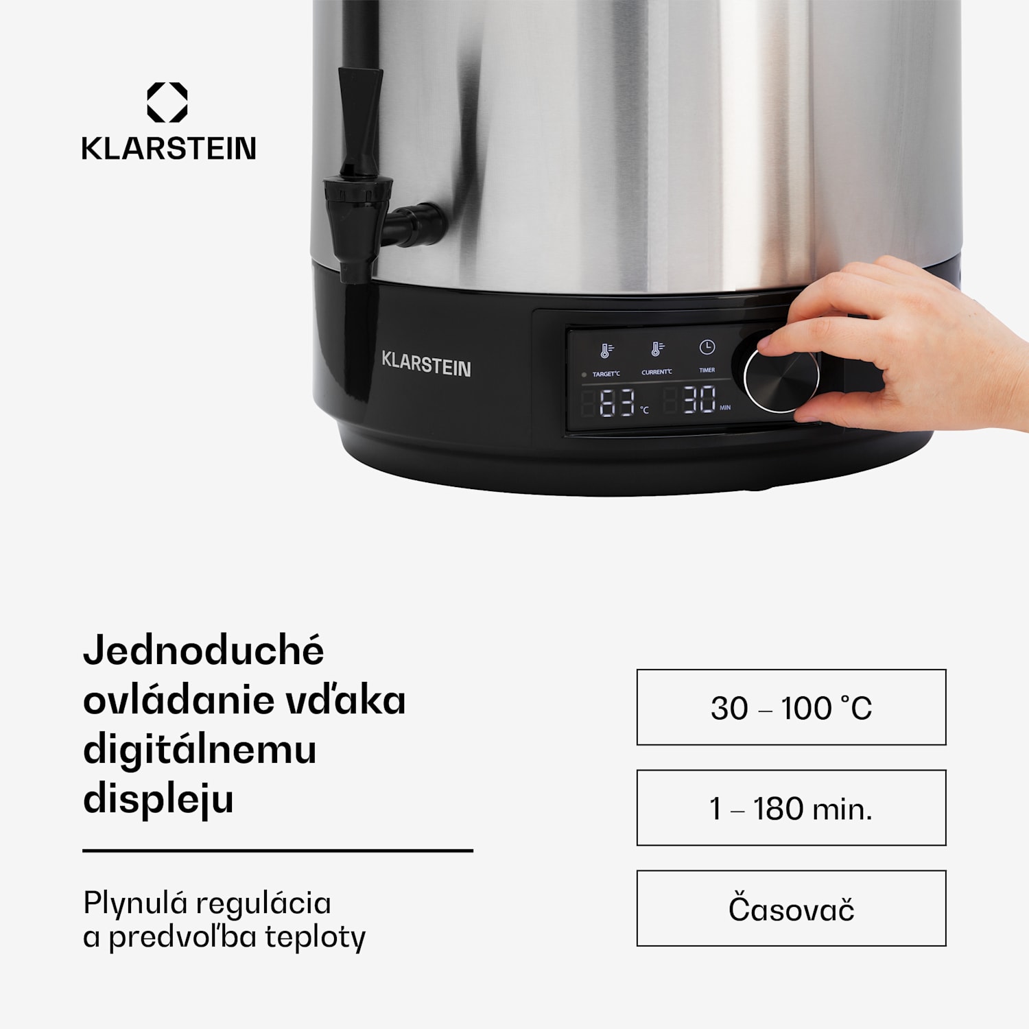 Abbey 25, zavárací hrniec, dávkovač nápojov, 25 l, 100 °C, 180 min, nehrdzavejúca oceľ 25 l