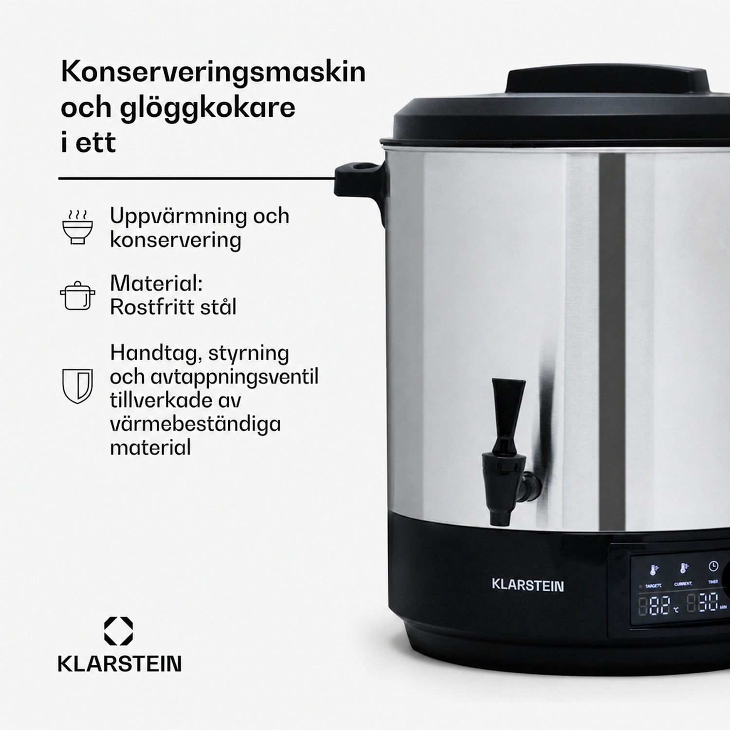 Abbey 25 konserveringsautomat dryckedispenser 25L 100°C 180min rostfritt stål 25 L