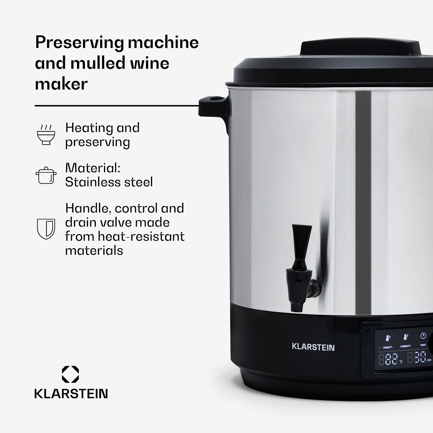 Abbey 25 Máquina de Conservas Dispensador de Bebidas 25L 100°C 180min Aço Inoxidável 25 L