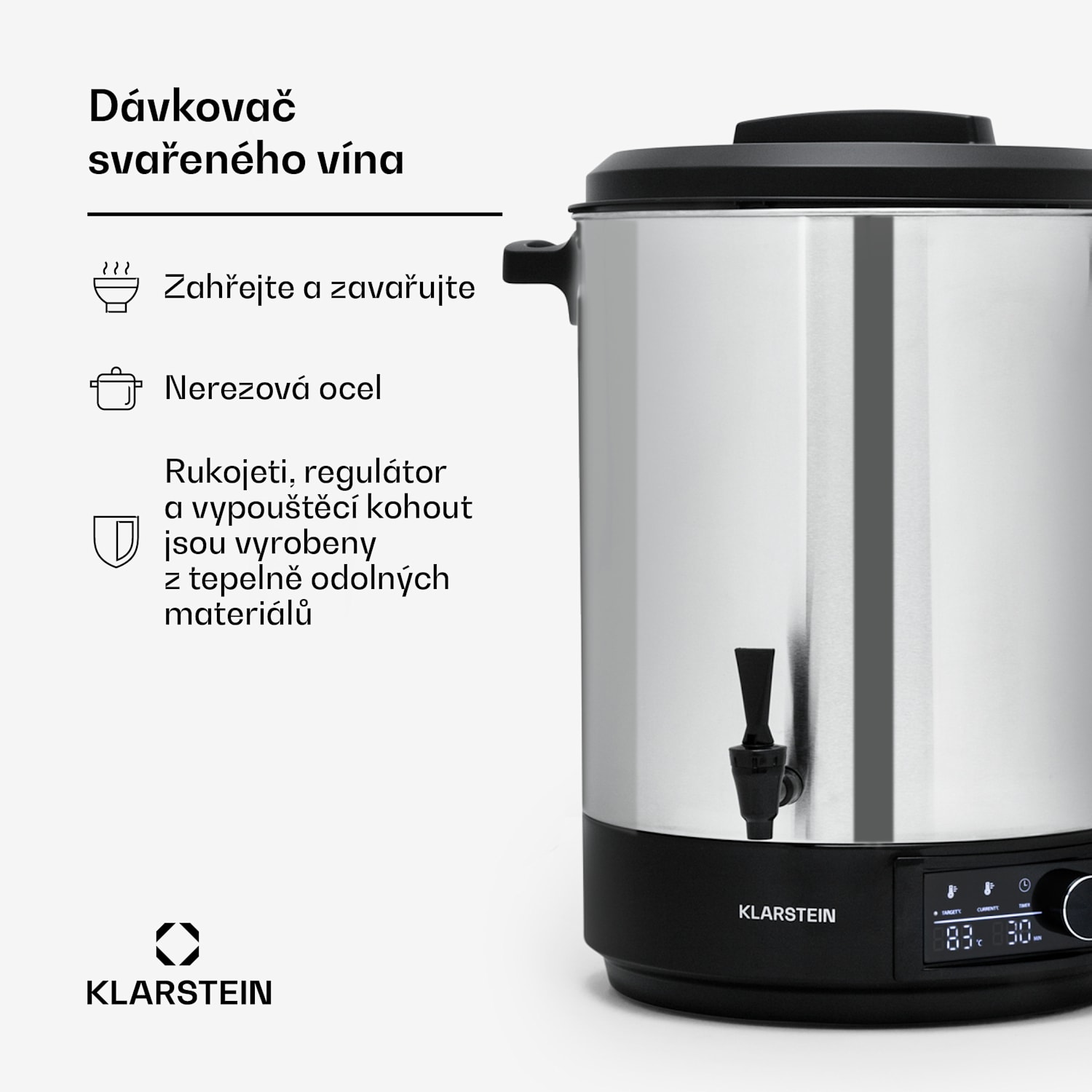 Abbey 40, zavařovací hrnec, zásobník na nápoje, 40 l, 100 °C, 180 min, nerezová ocel 40 L