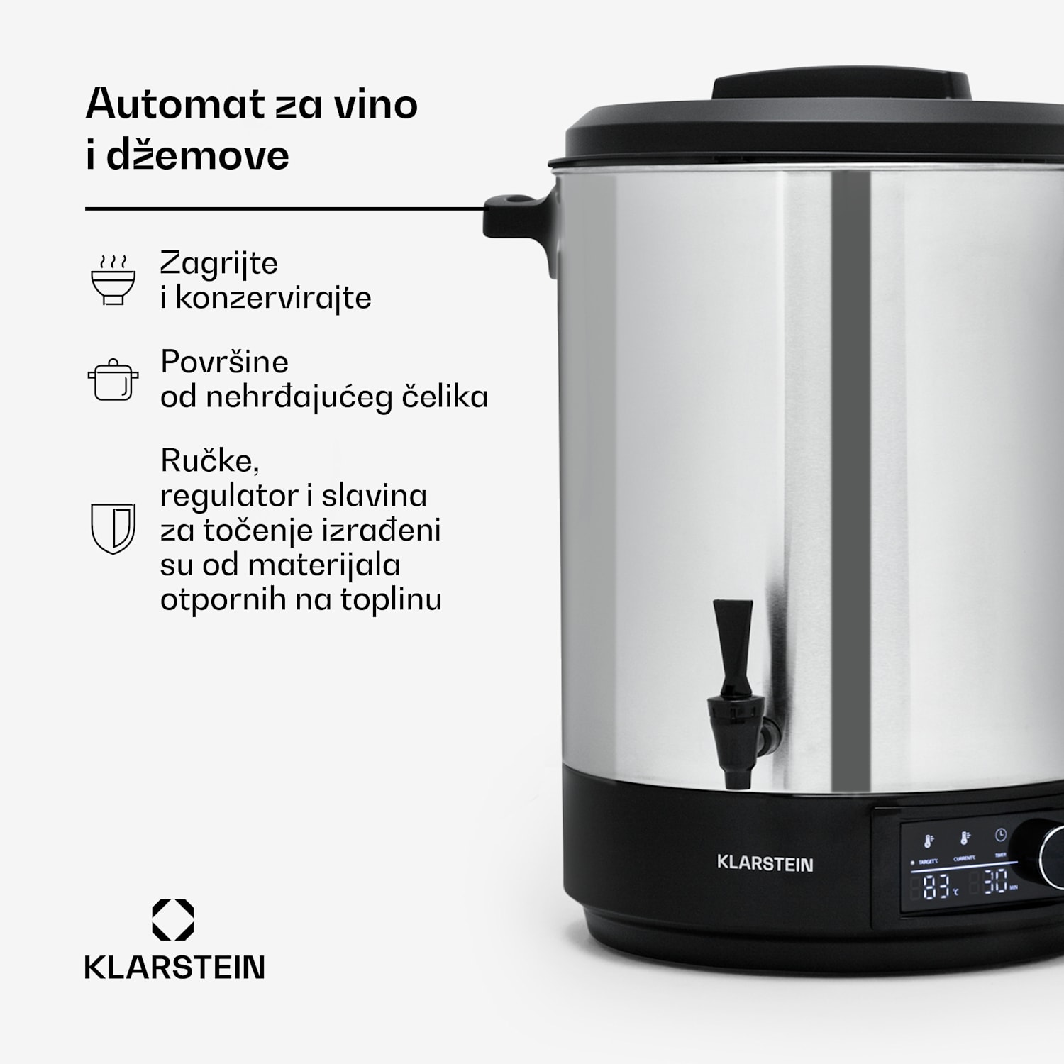 Abbey 40, punionica, aparat za piće, 40 l, 100 °C, 180 min, nehrđajući čelik 40 L