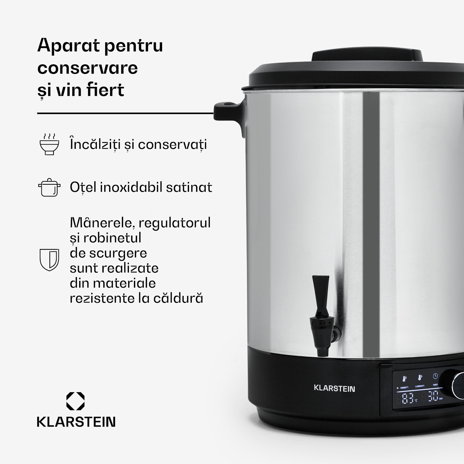Abbey 40, aparat pentru conservare, distribuitor de băuturi, 40 l, 100 °C, 180 min, oțel inoxidabil 40 L