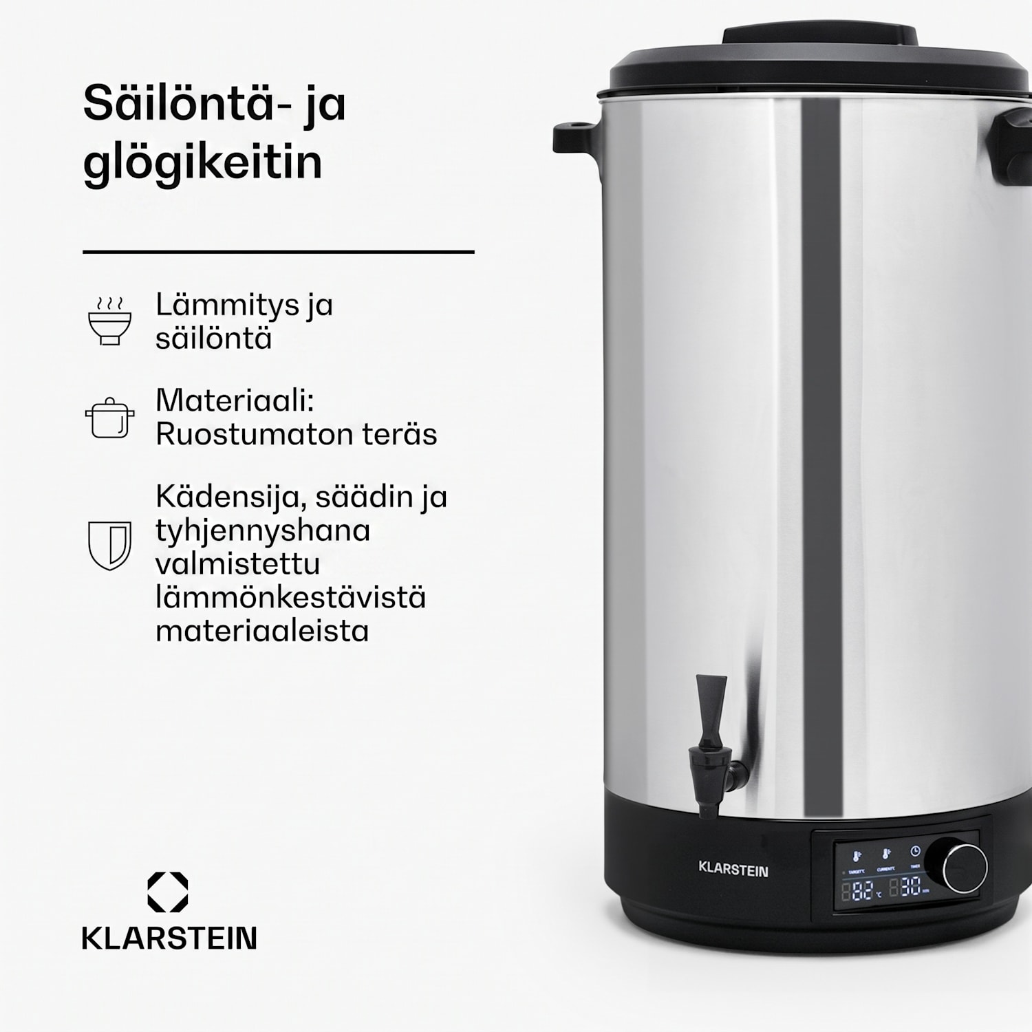 Abbey 60 purkittaja ja juomansyöttölaite 60L 100°C 180min ruostumaton teräs 60 L