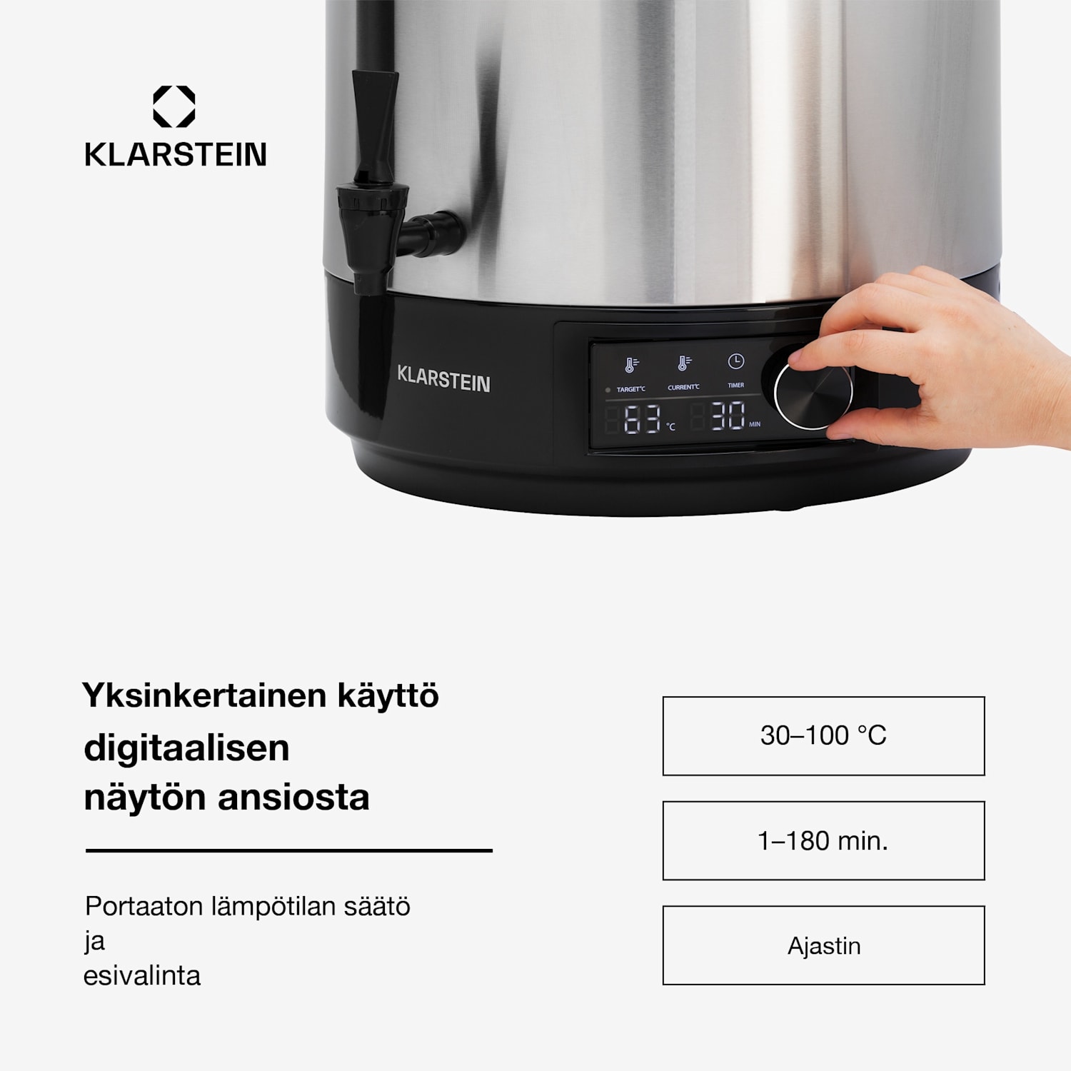 Abbey 60 purkittaja ja juomansyöttölaite 60L 100°C 180min ruostumaton teräs 60 L