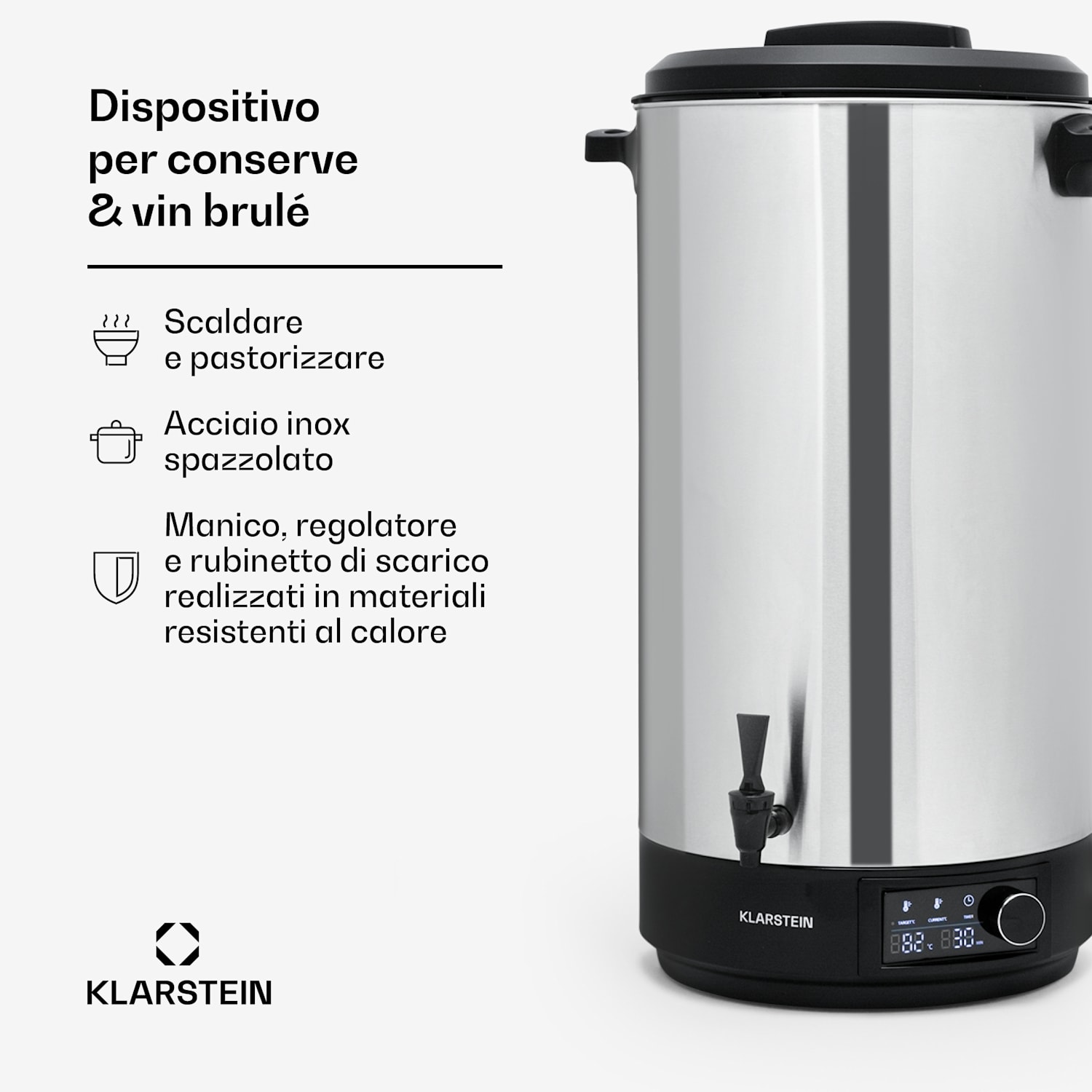 Abbey 60 macchina per la conservazione dei cibi, distributore di bevande 60L 100°C 180min acciaio inox 60 L