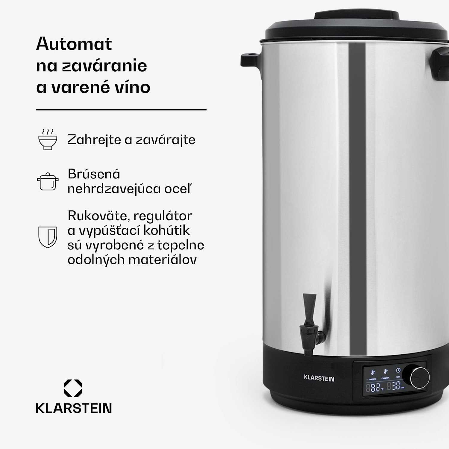 Abbey 60, zavárací hrniec, dávkovač nápojov, 60 l, 100 °C, 180 min, nehrdzavejúca oceľ 60 L