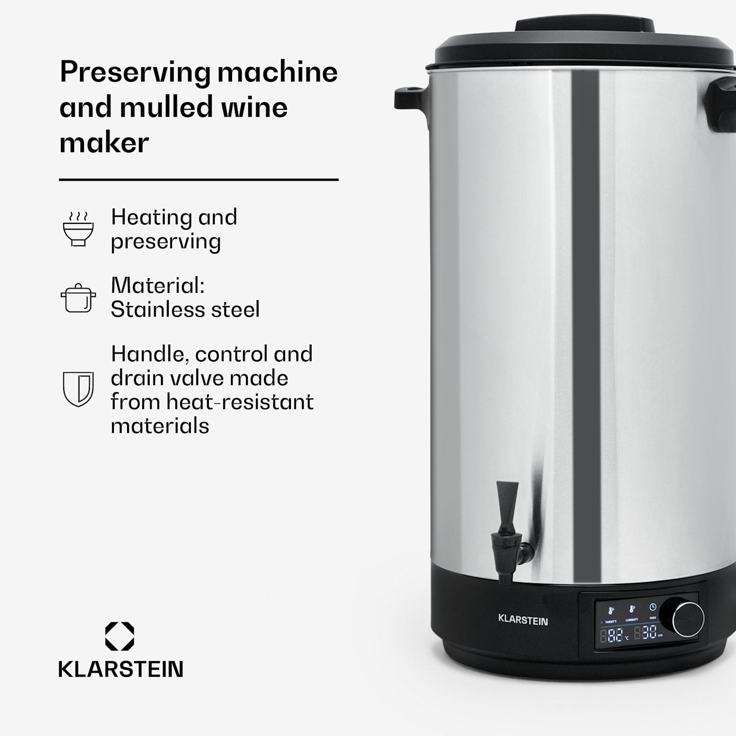 Abbey 60 Preserving Machine Beverage Dispenser 60L 100°C 180min Stainless Steel 60 L