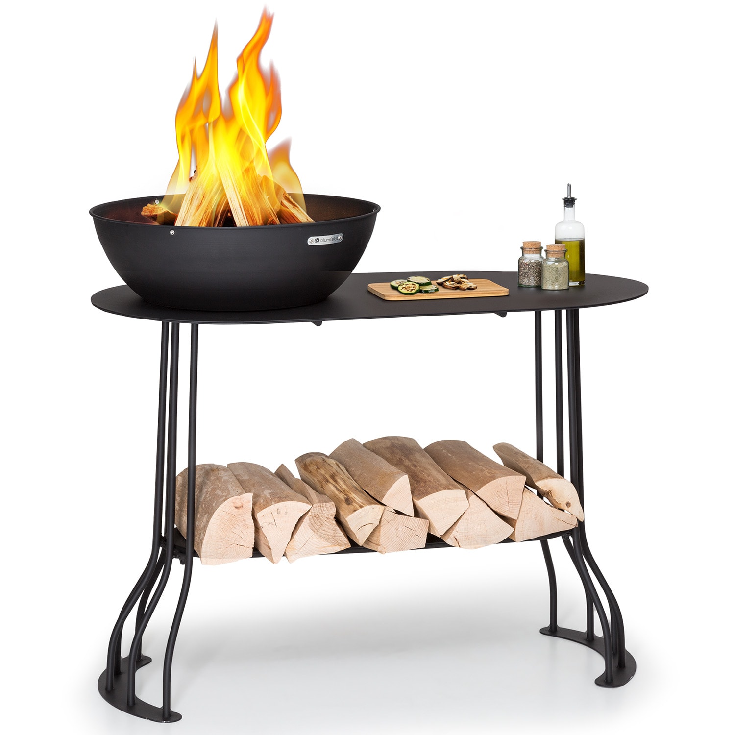 Nantai Barbacoa Brasero: Ø50 cm Parrilla: Ø 48 cm Diseño de mesa Elíptico