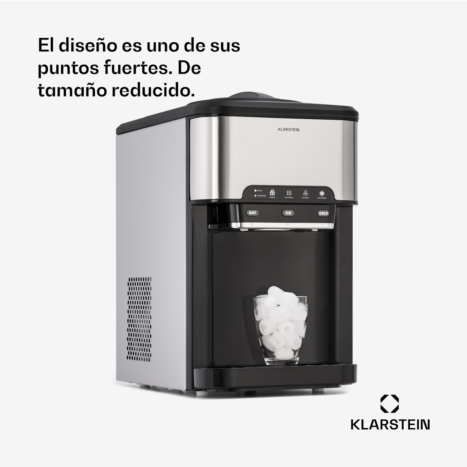 Máquina de cubitos de hielo Aqueous 3 en 1: cubitos de hielo, dispensador de agua: caliente y fría 20 kg/24h 