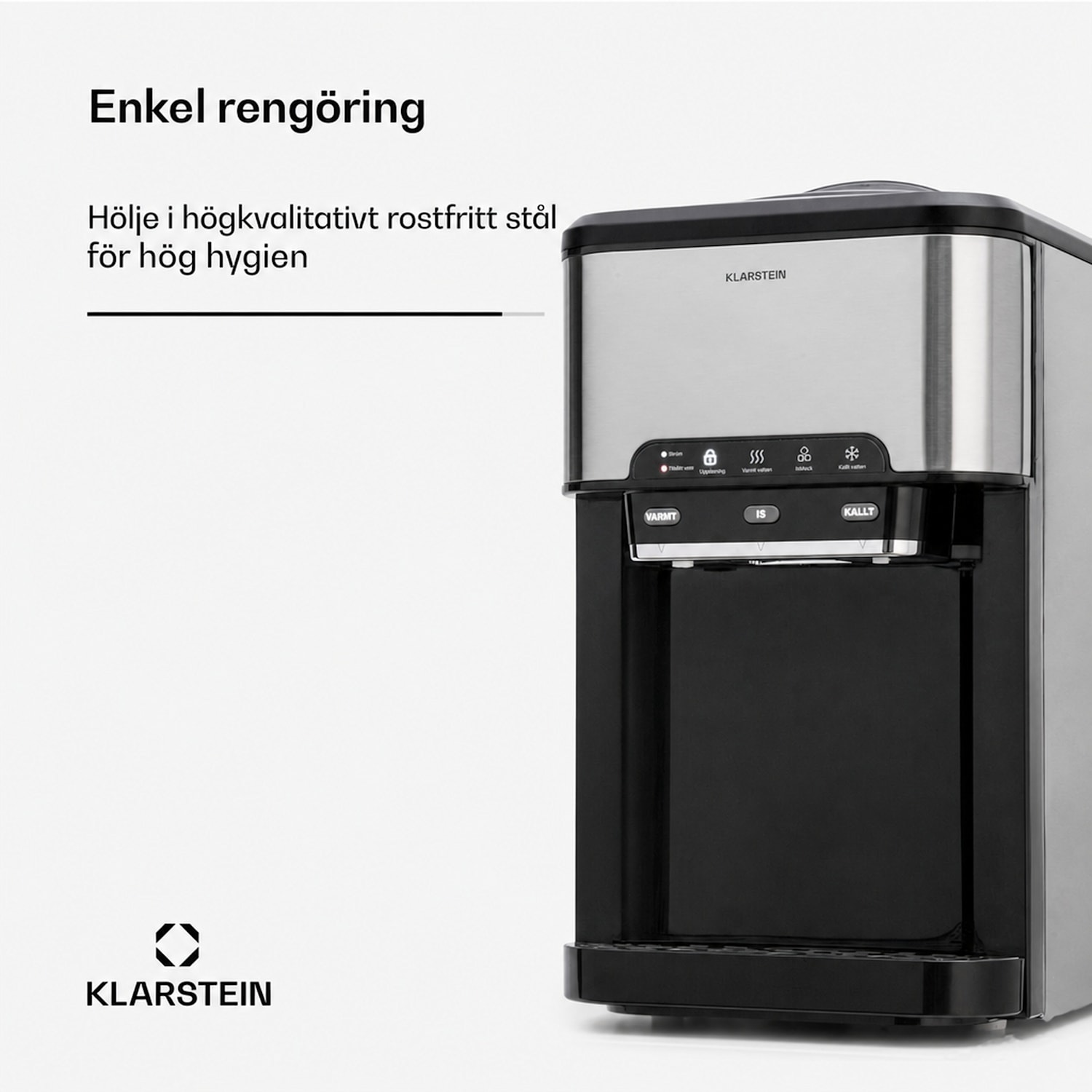Aqueous ismaskin 3-in-1: isbitar, vattendispenser: varmt & kallt 20 kg/24h 