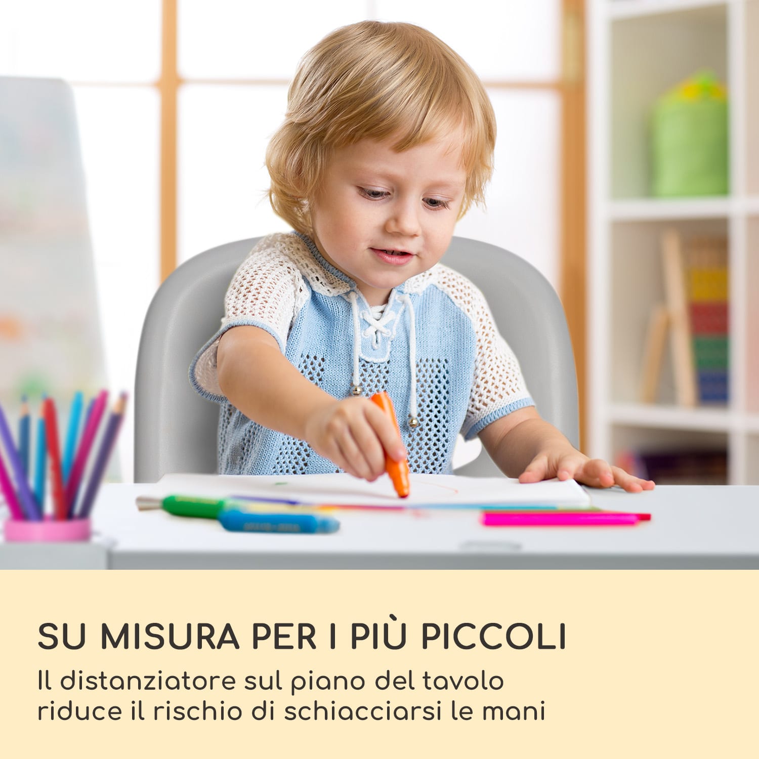 Tommi XL - Set con scrivania per bambini e sedia, altezza regolabile, ergonomica, 4-10 anni 