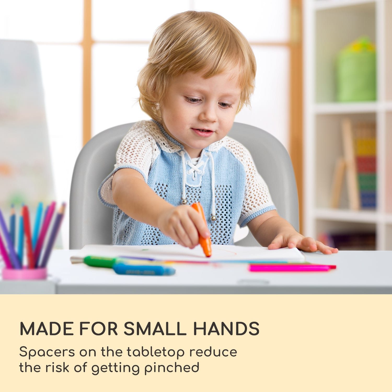 Lasten kirjoituspöytäsetti Tommi XL korkeussäädettävä pöytä & tuoli ergonominen 4 - 10-vuotiaille 