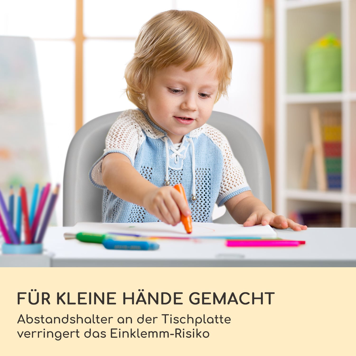 Kinderschreibtisch-Set Tommi XL höhenverstellbarer Tisch & Stuhl ergonomisch ab 4 - 10 Jahre 