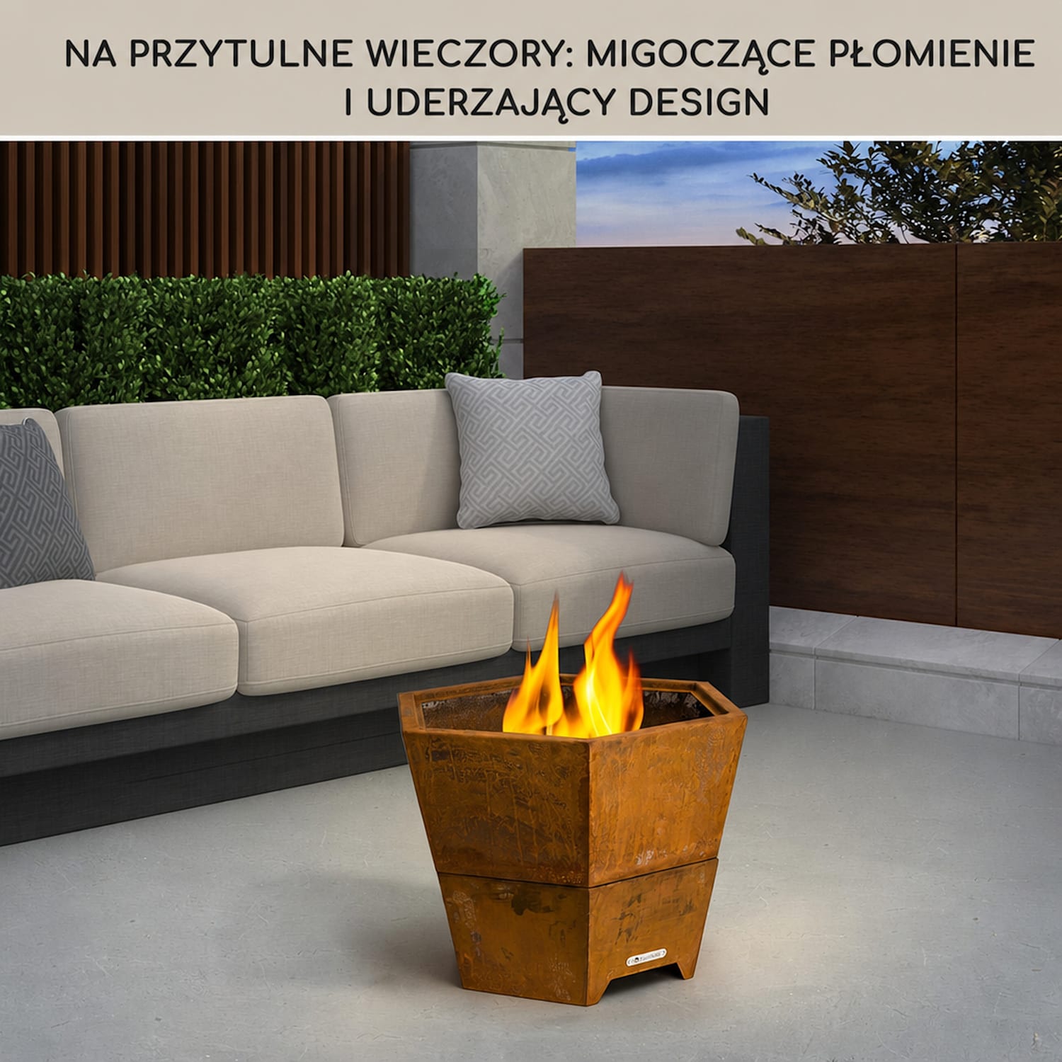 Hekla misa paleniskowa 2-w-1 Ø 60 cm wodo- i mrozoodporna płyta grillowa i ruszt do grillowania Rdza