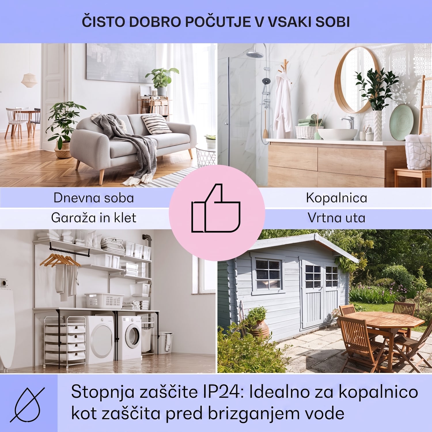 Taal Smart, hibridni infrardeči grelnik, 105x56cm, 750W, tedenski časovnik, IP24 Bela
