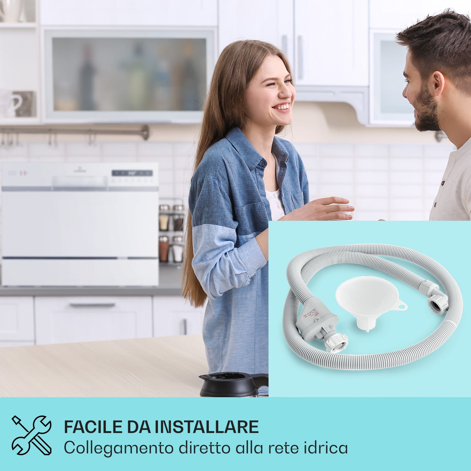 Amazonia 6 Smart - Lavastoviglie, controllo tramite app, indipendente, 1380W 