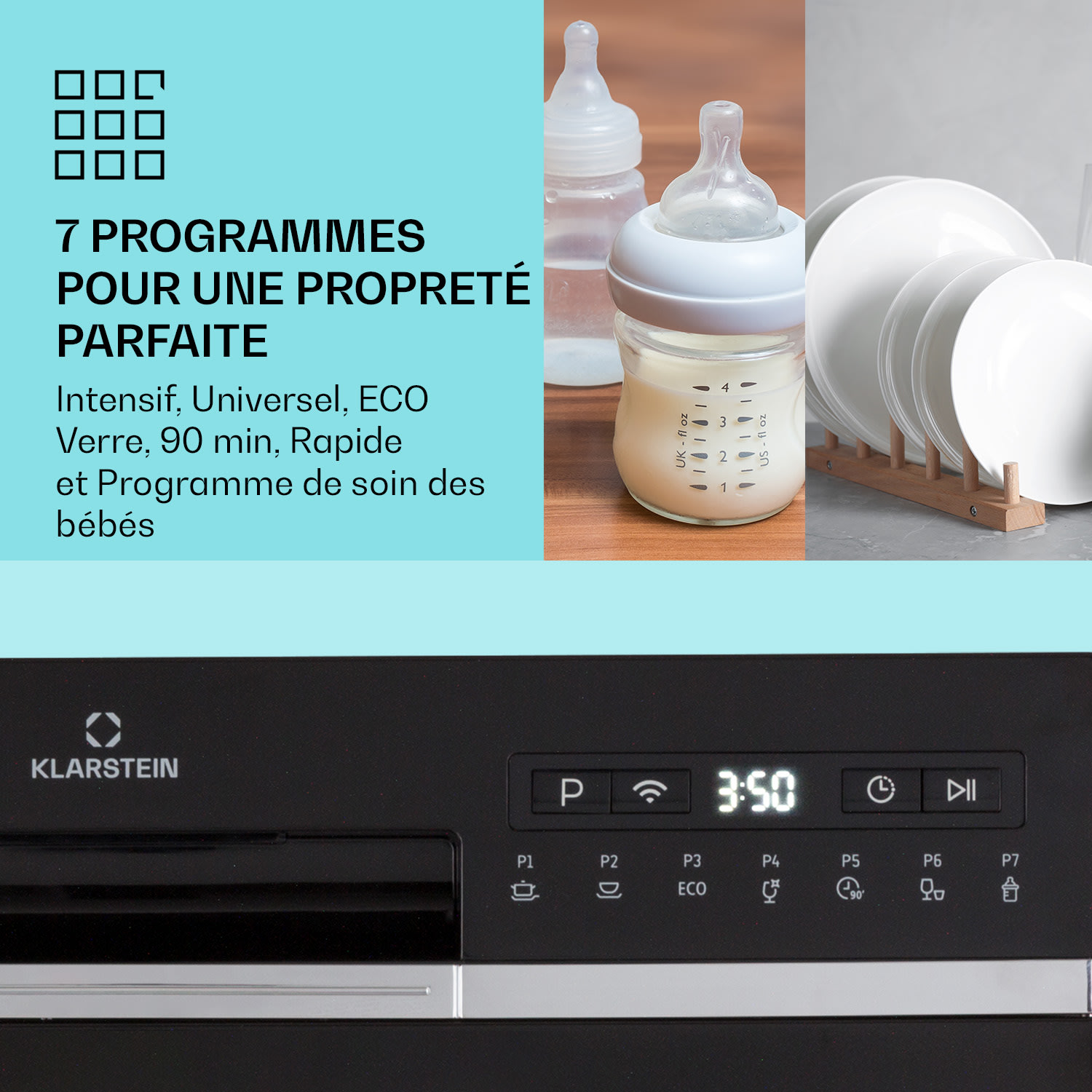 Amazonia 6 Lave-vaisselle intelligent avec contrôle par application, autonome, 1380W 