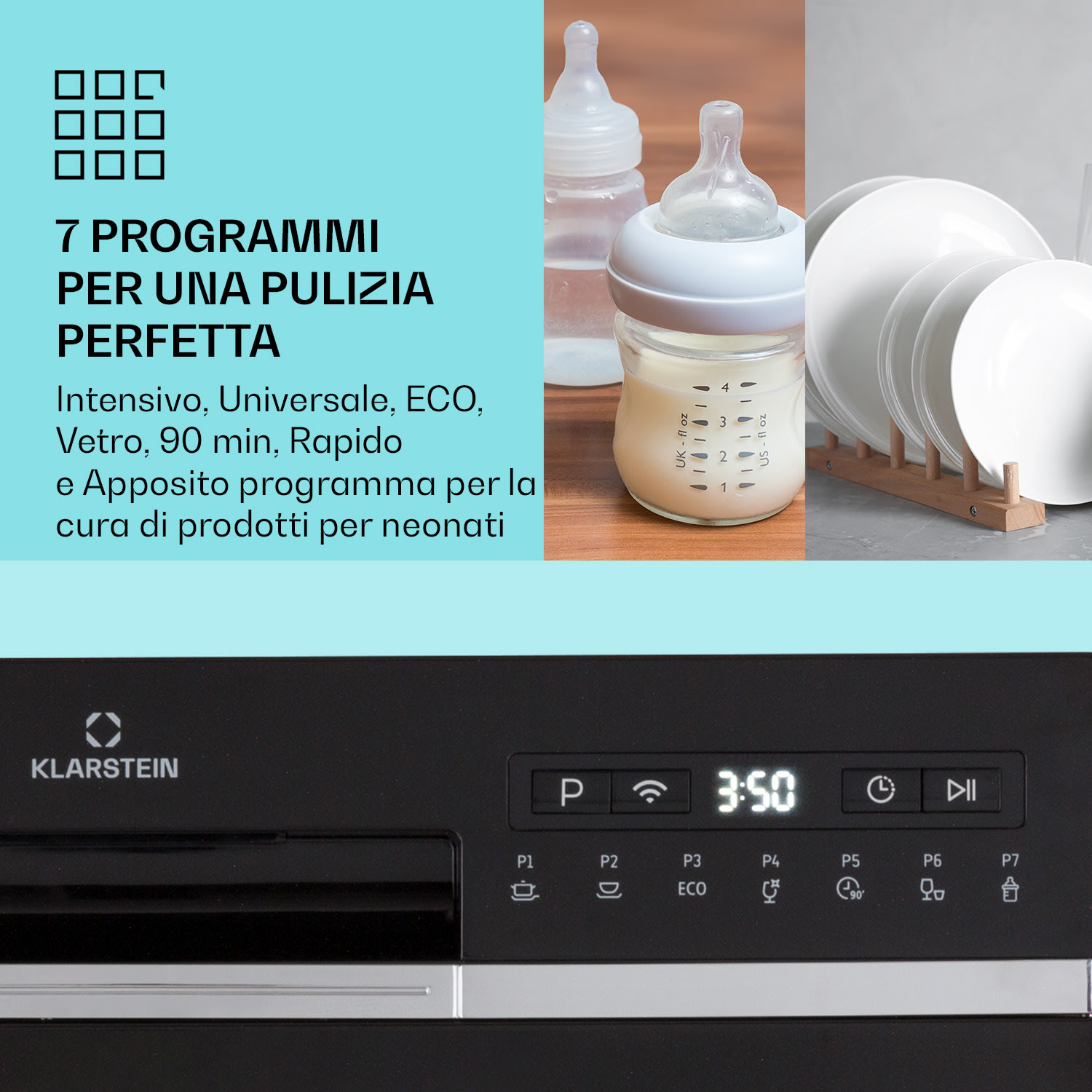 Amazonia 6 Smart Lavastoviglie con controllo app, freestanding, 1380W 