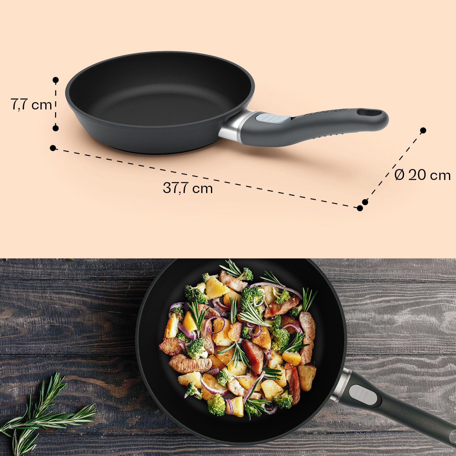 Noto Endurance, pánev, Ø20 cm, kovaný hliník, odnímatelná rukojeť