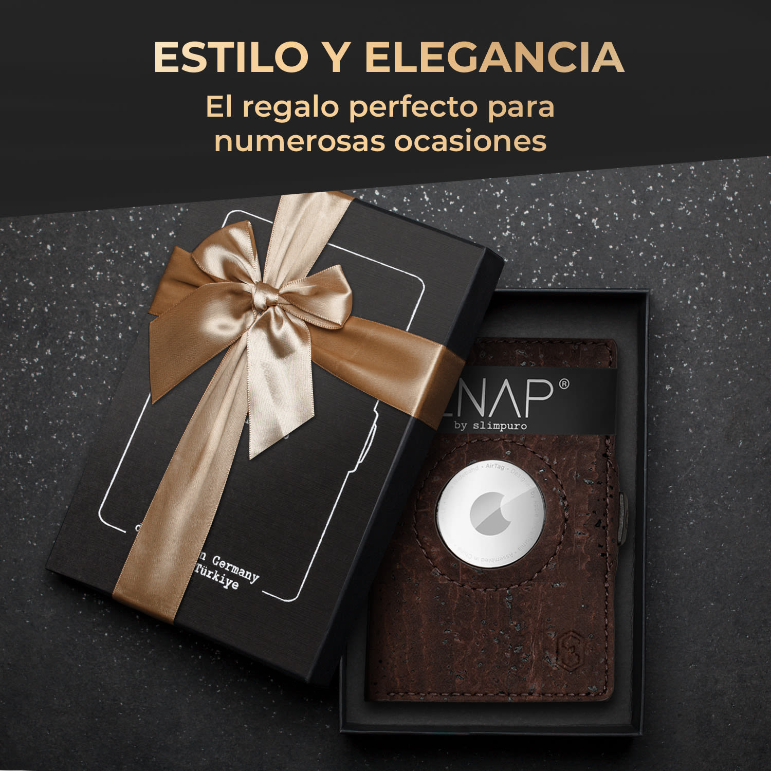 ZNAP Slim Wallet 8 Tarjetera monedero 8,9 x 1,5 x 6,3 cm (largo x grueso x ancho) protección RFID Estructura de corcho | Marrón Tierra