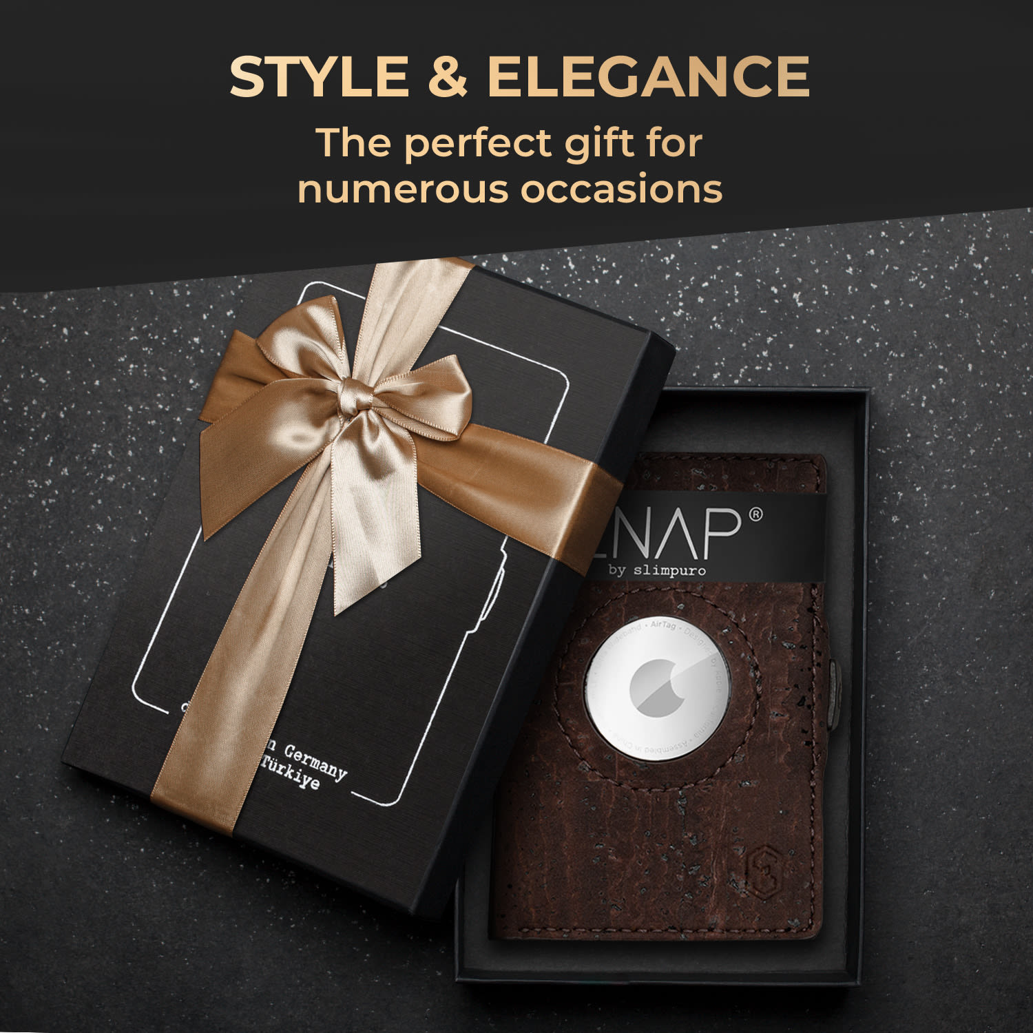 ZNAP Airtag Wallet, 8 karet, přihrádka na mince, 8,9 x 1,5 x 6,3 cm (Š x V x H), ochrana RFID 