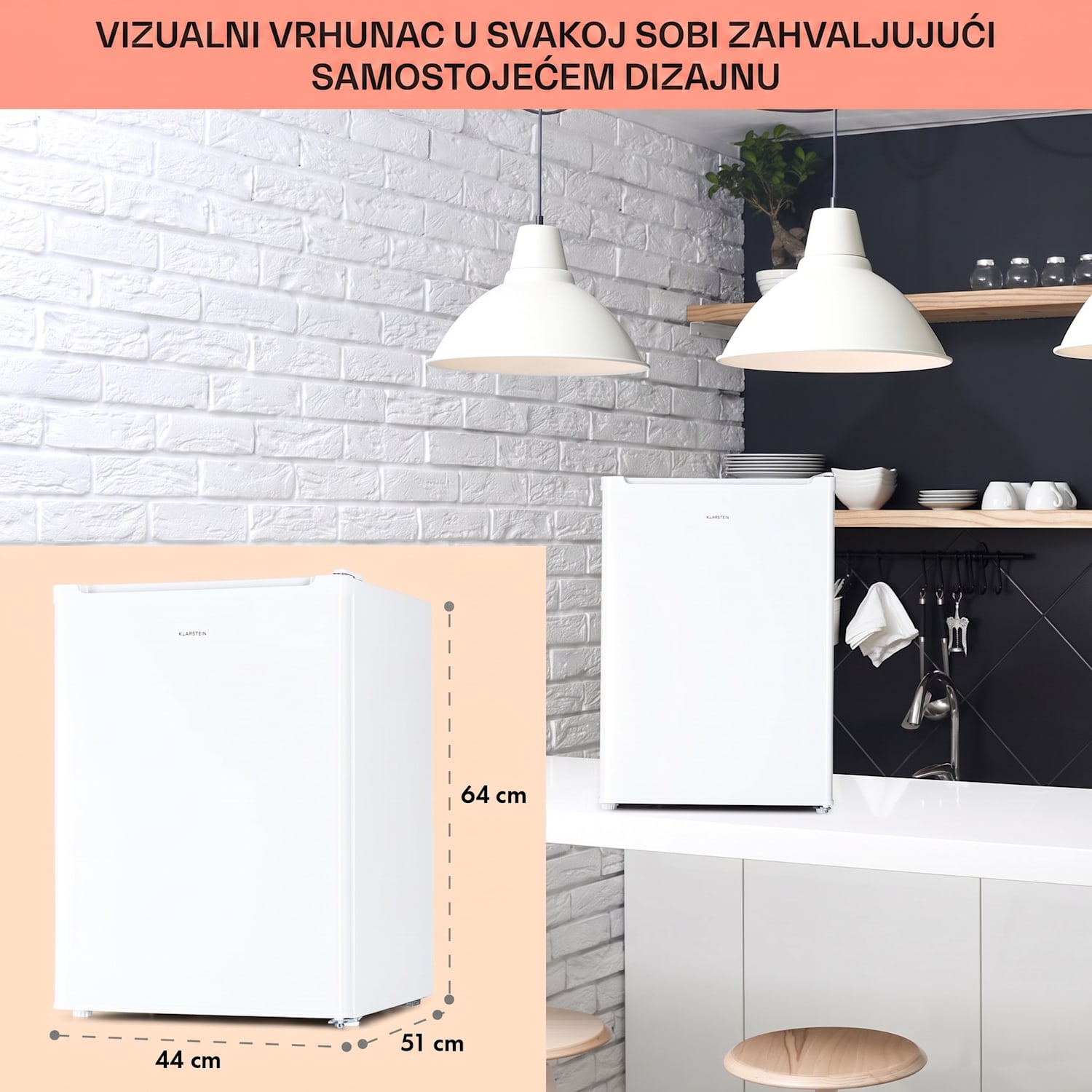 Fargo 67 Hladnjak Minibar 67 litara / 4 litre kompaktni zamrzivač Bijela