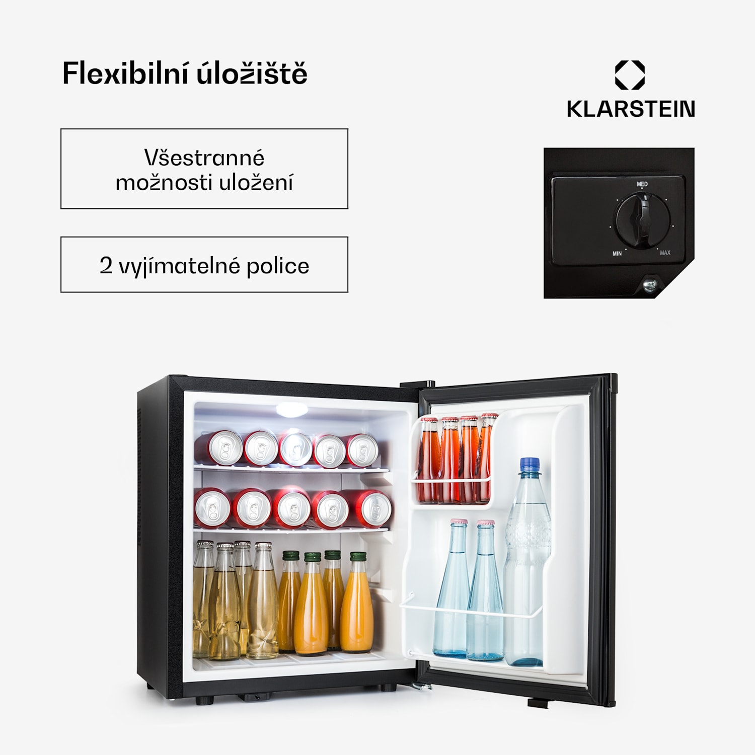 Happy Hour 38, mini lednice, minibar, lednice na nápoje, 38 l, 26 dB 38 litrů | F | Černá