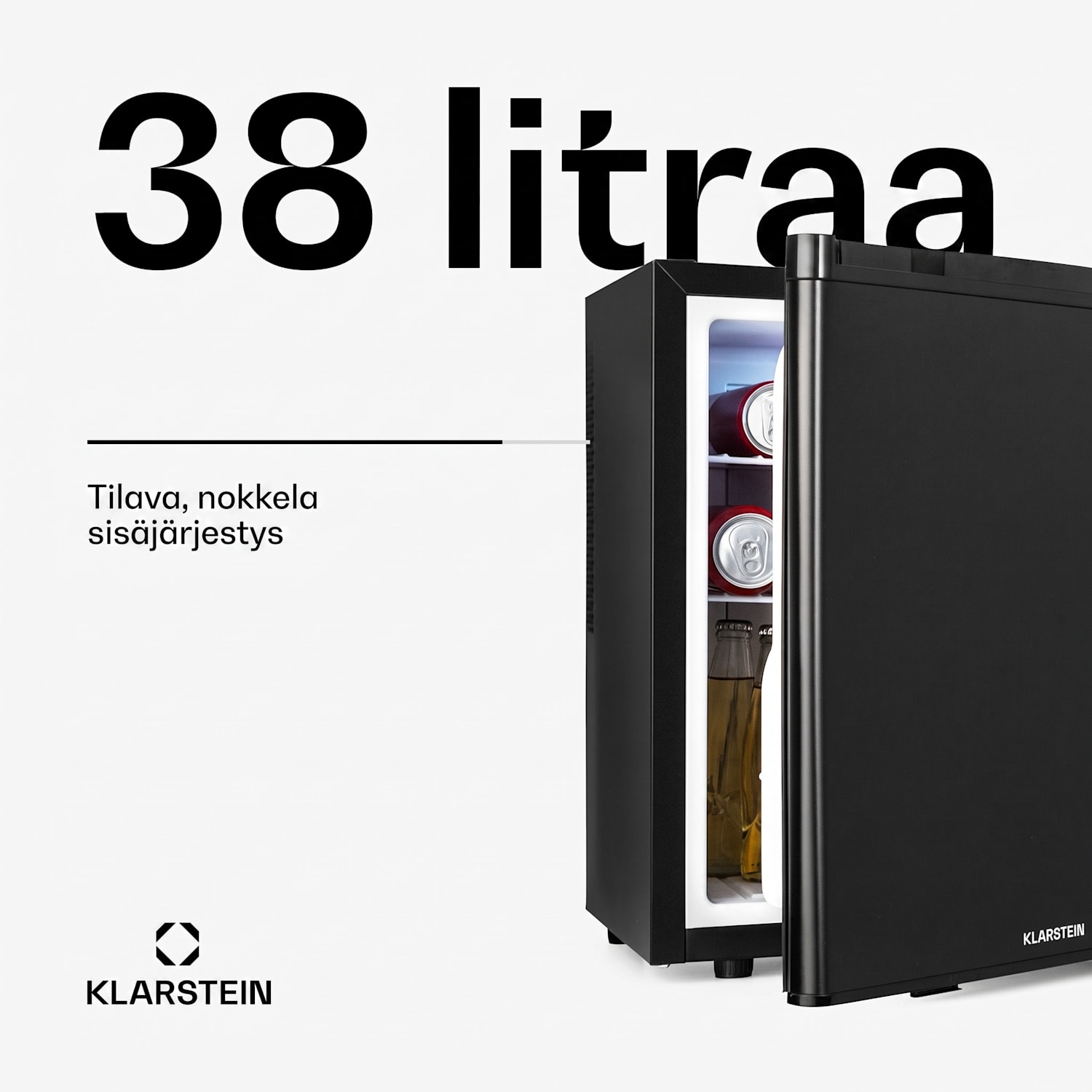 Happy Hour 38 -minijääkaappi minibaari juomajääkaappi 38 l 26 dB 38 L | F | Musta