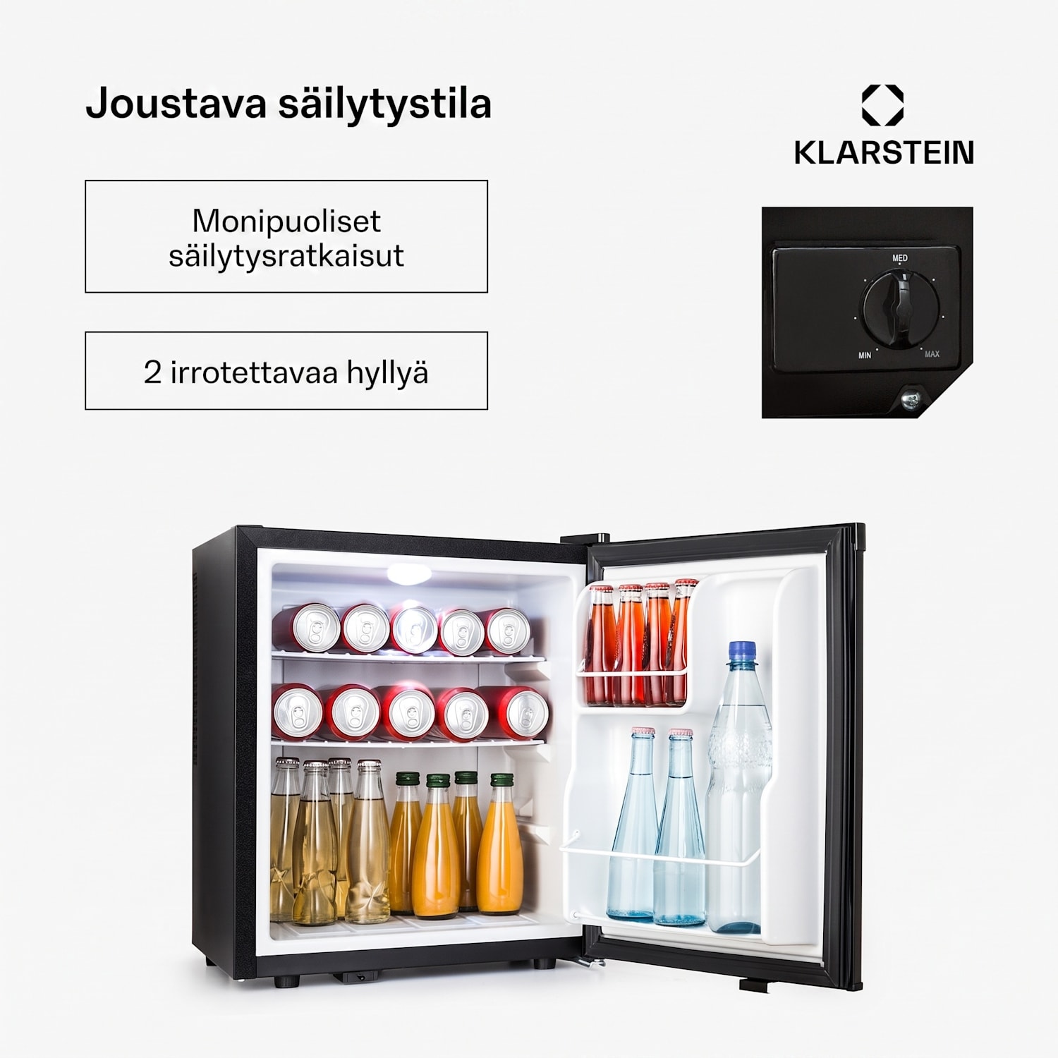Happy Hour 38 -minijääkaappi minibaari juomajääkaappi 38 l 26 dB 38 L | F | Musta