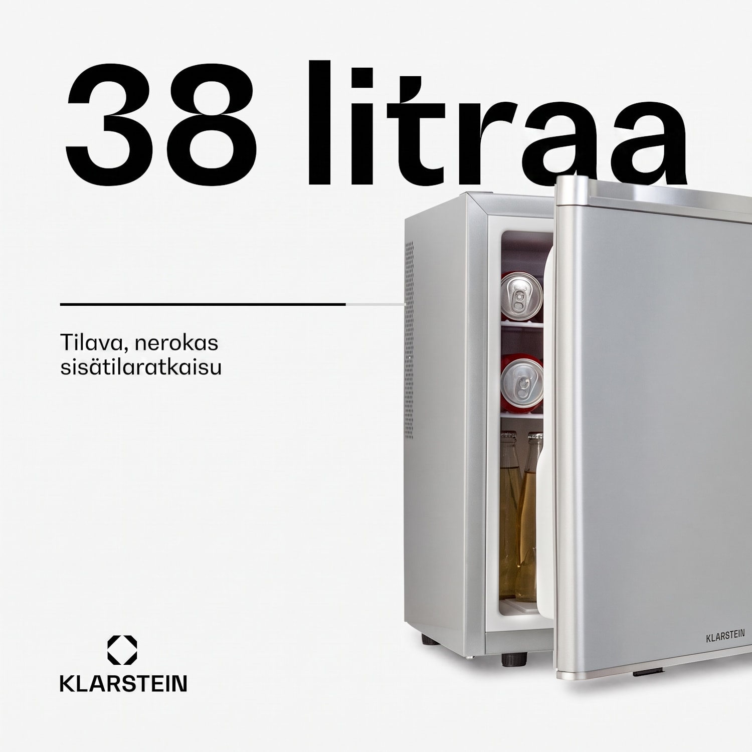 Happy Hour 38 -minijääkaappi minibaari juomajääkaappi 38 l 26 dB 38 L | F | Hopea