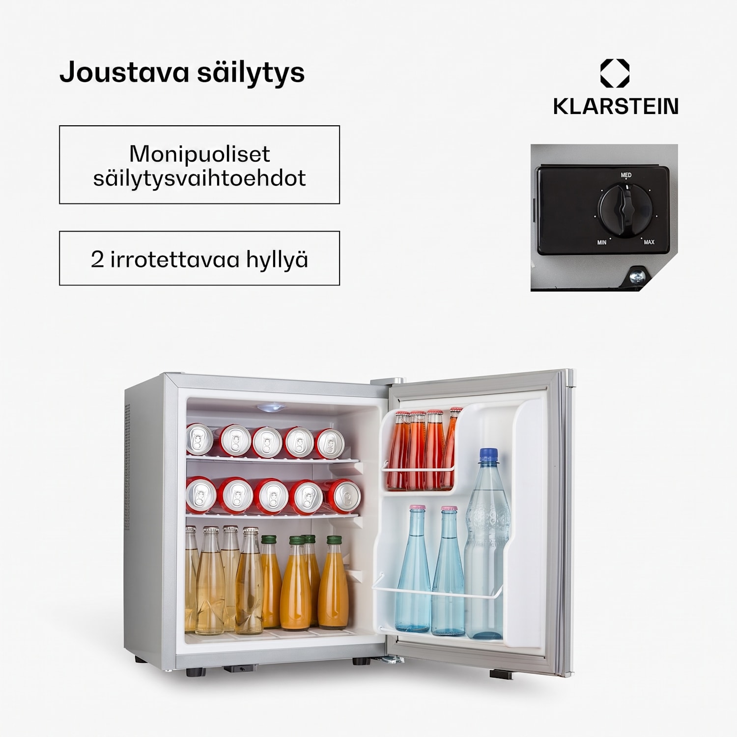 Happy Hour 38 -minijääkaappi minibaari juomajääkaappi 38 l 26 dB 38 L | F | Hopea