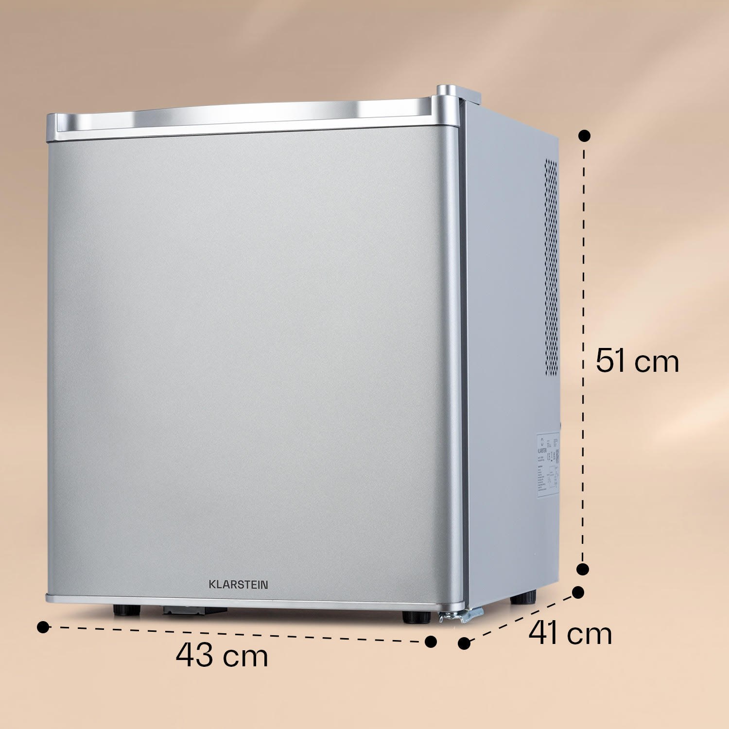 Happy Hour 38 mini-koelkast minibar drankkoelkast 38 liter 26 dB 38 ltr | Zilver