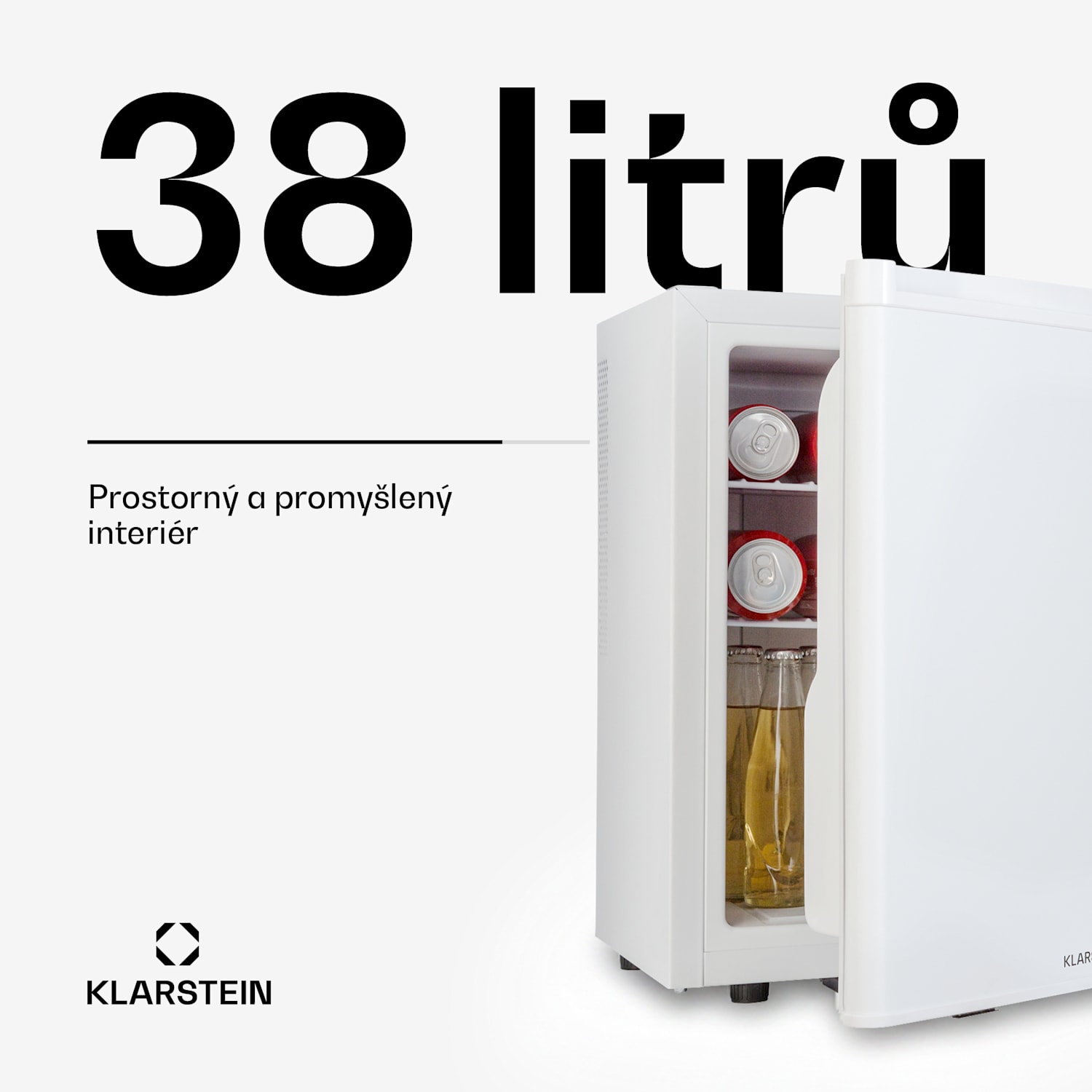 Happy Hour 38, mini lednice, minibar, lednice na nápoje, 38 l, 26 dB 38 litrů | F | Bílá