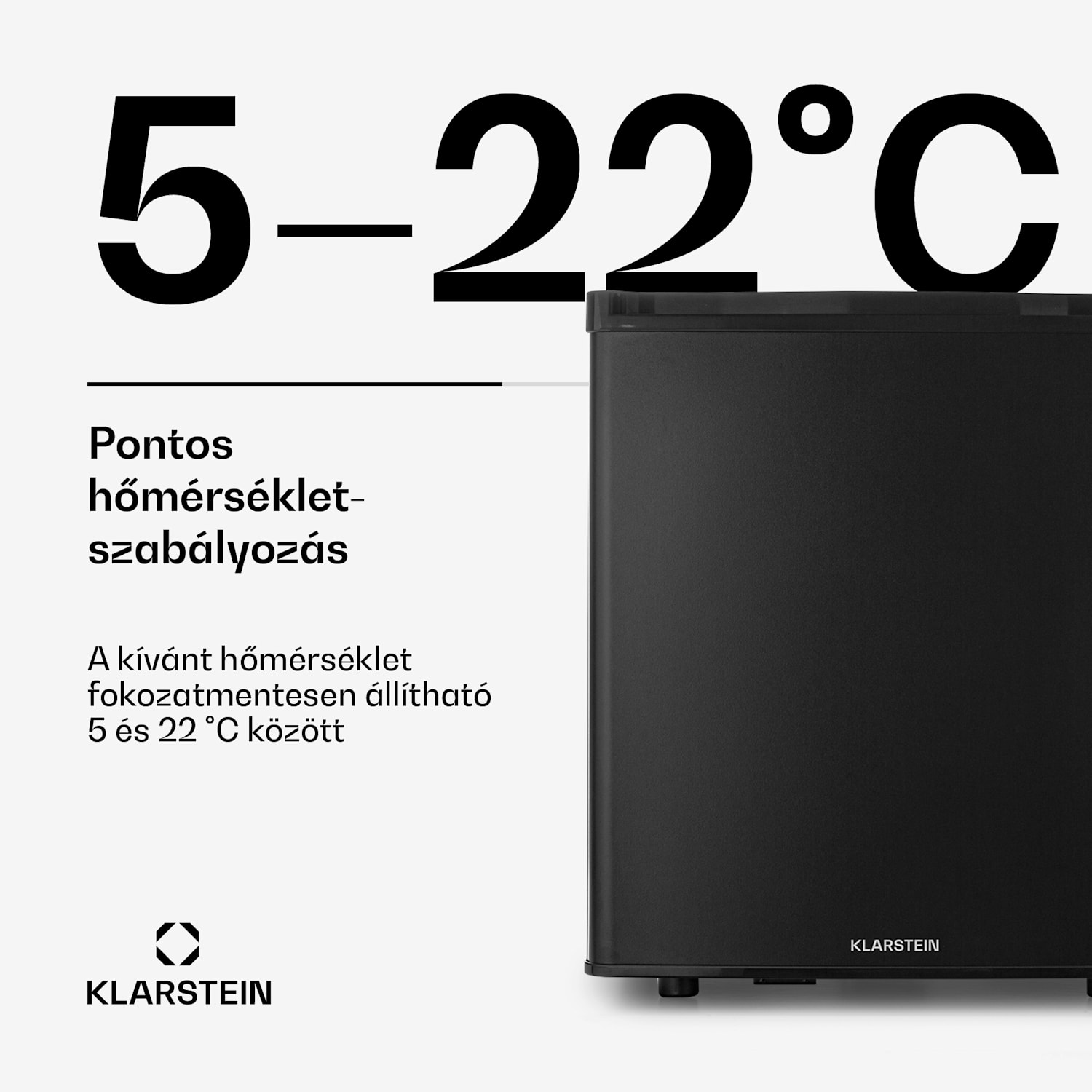 Happy Hour 45, mini hűtőszekrény, minibár, italhűtőszekrény, 45 liter, 26 dB 45 Ltr | C | Fekete