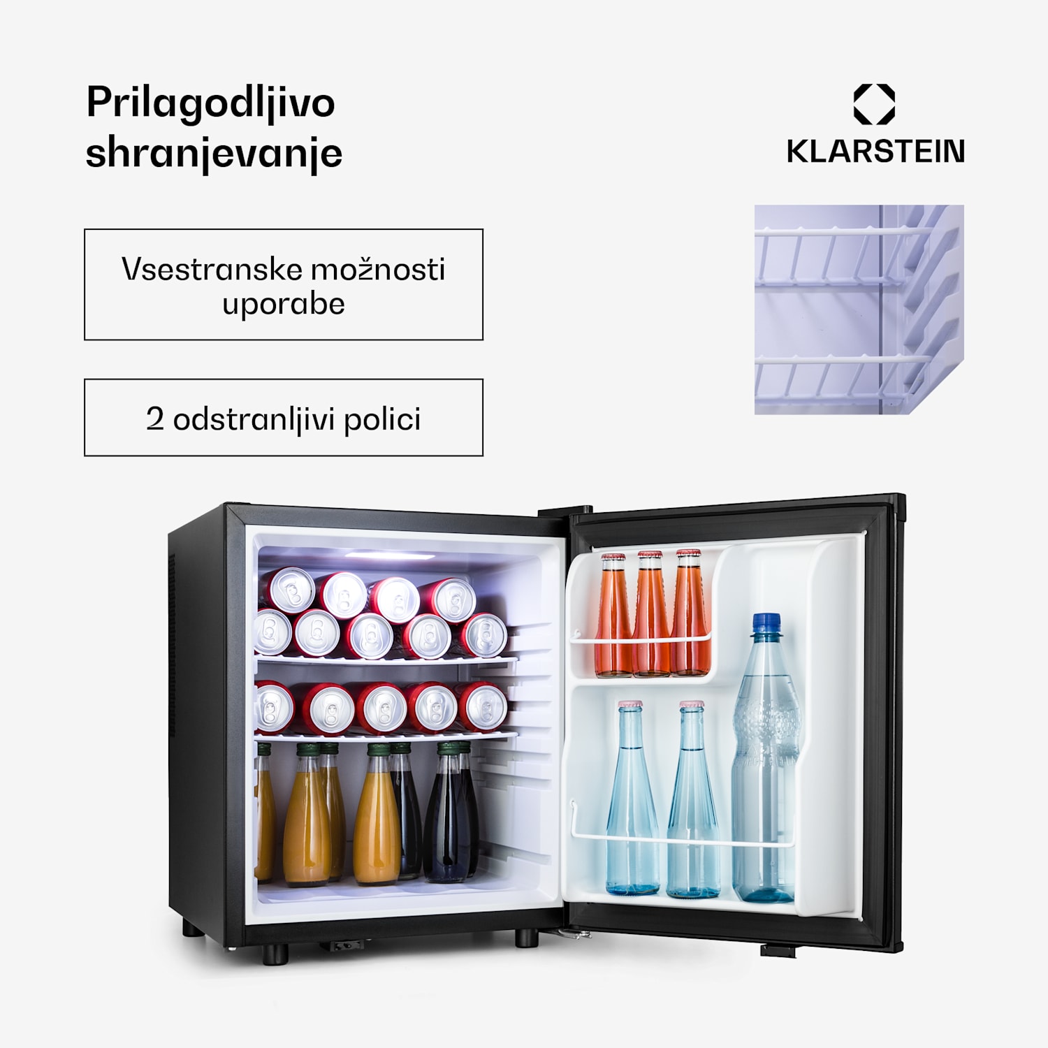 Happy Hour 45, mini hladilnik, minibar, hladilnik za pijačo, 45 litrov, 26 dB 45 Ltr | C | Črna