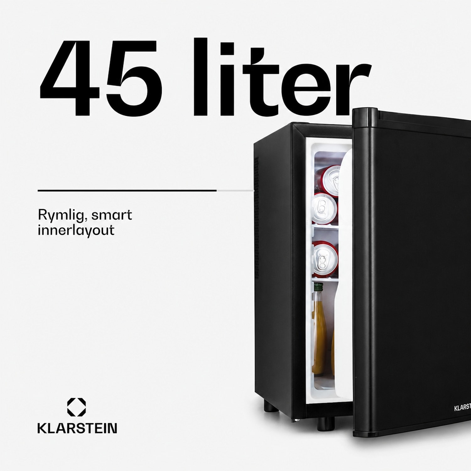 Happy Hour 45 Mini-kylskåp minibar dryckeskyl 45 l 26 dB 45 L | C | Svart