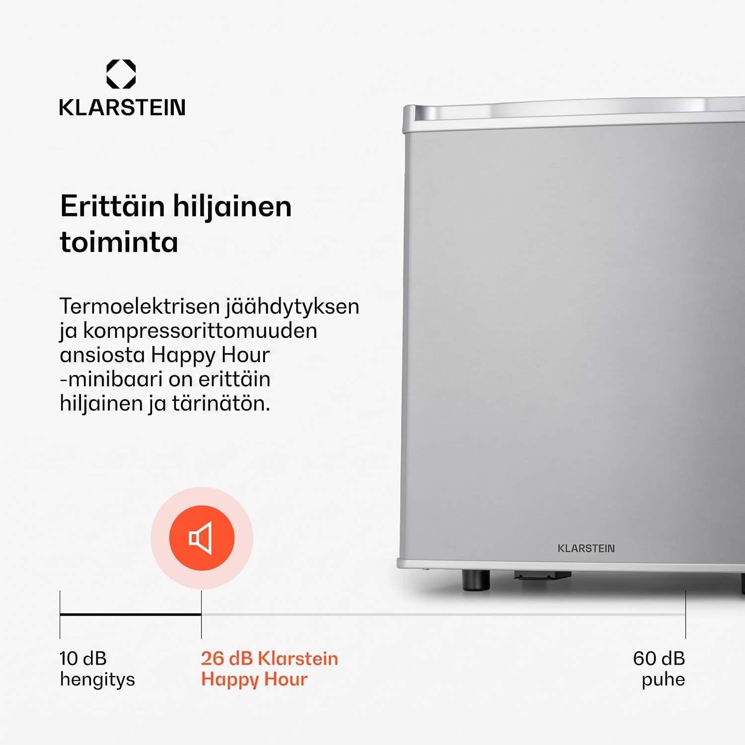 Happy Hour 45 mini-jääkaappi minibar juomajääkaappi 45 L 26 dB 45 L | C | Hopea