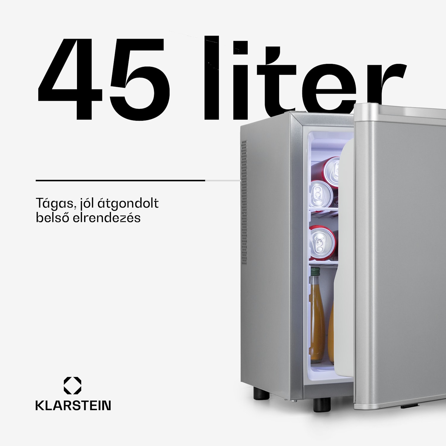 Happy Hour 45, mini hűtőszekrény, minibár, italhűtőszekrény, 45 liter, 26 dB 