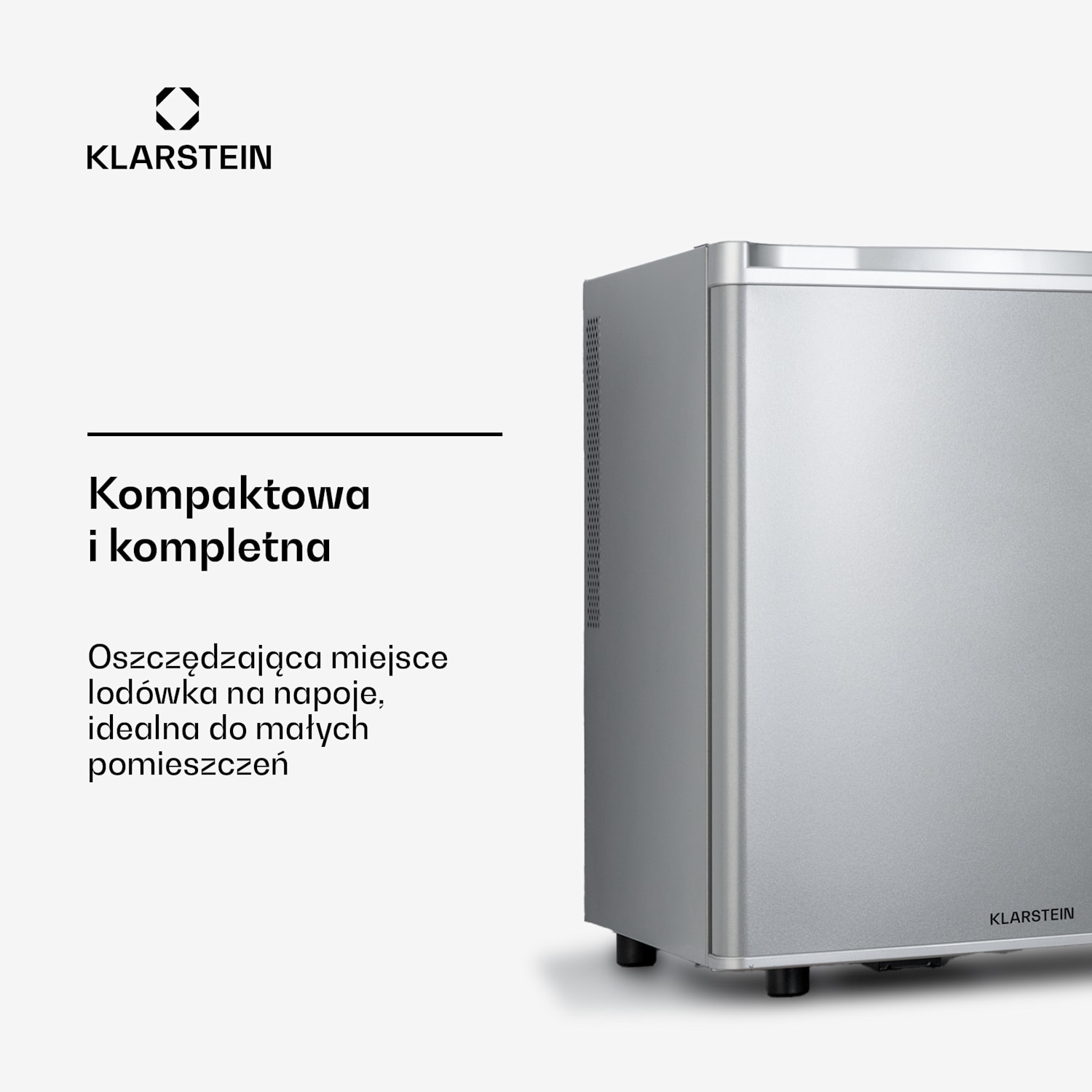 Happy Hour 45, mini lodówka, chłodziarka na napoje, 45 l, 26 dB 45 Ltr | C | Srebrny